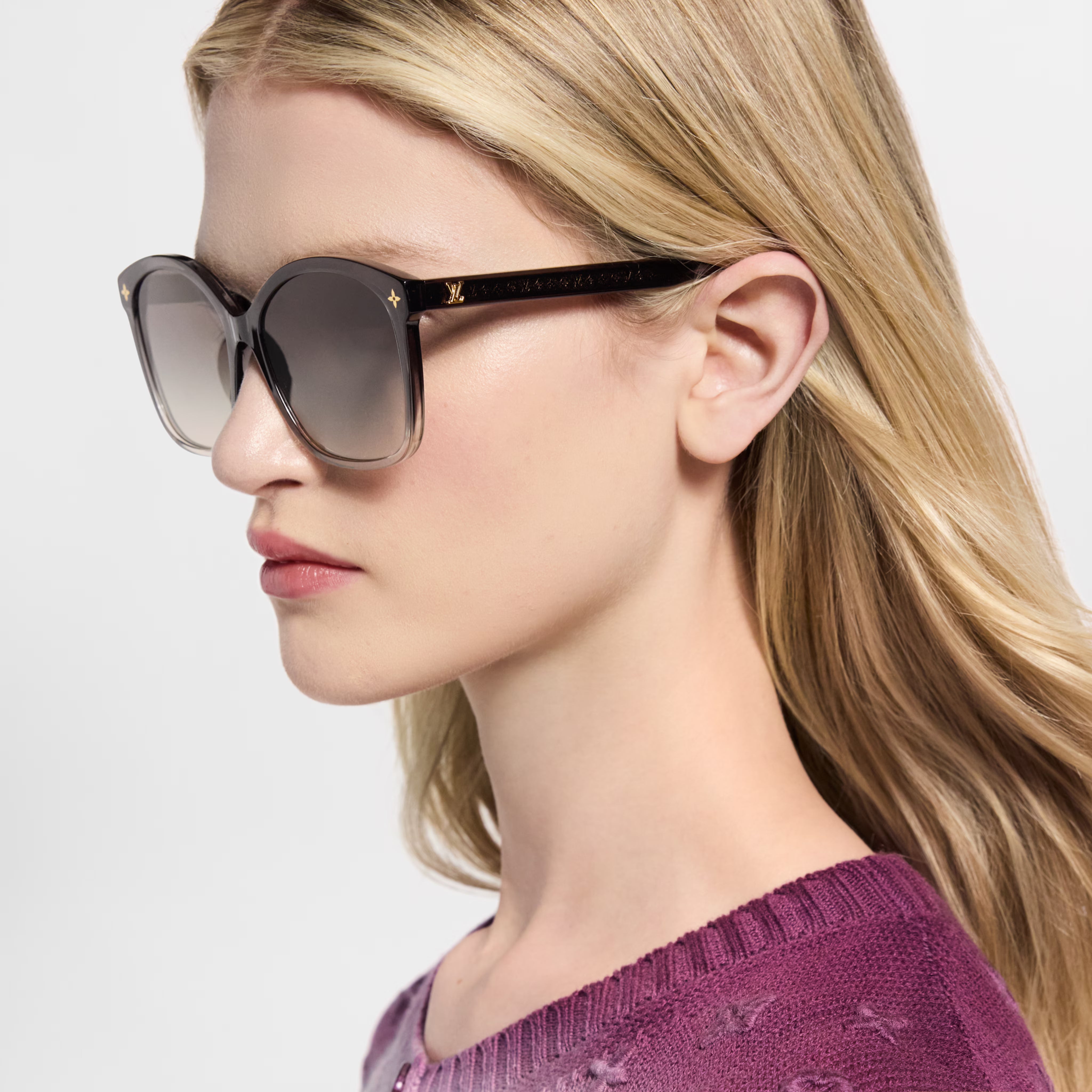 Louis Vuitton Women Cat Eye Frame Grey Sunglasses