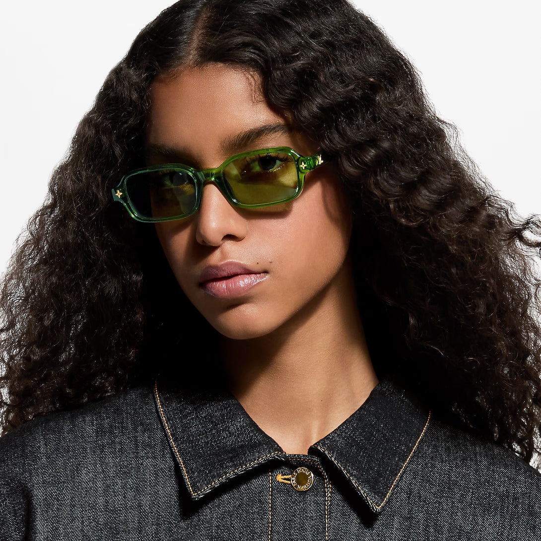 Louis Vuitton Women Rectangle Frame Green Sunglasses