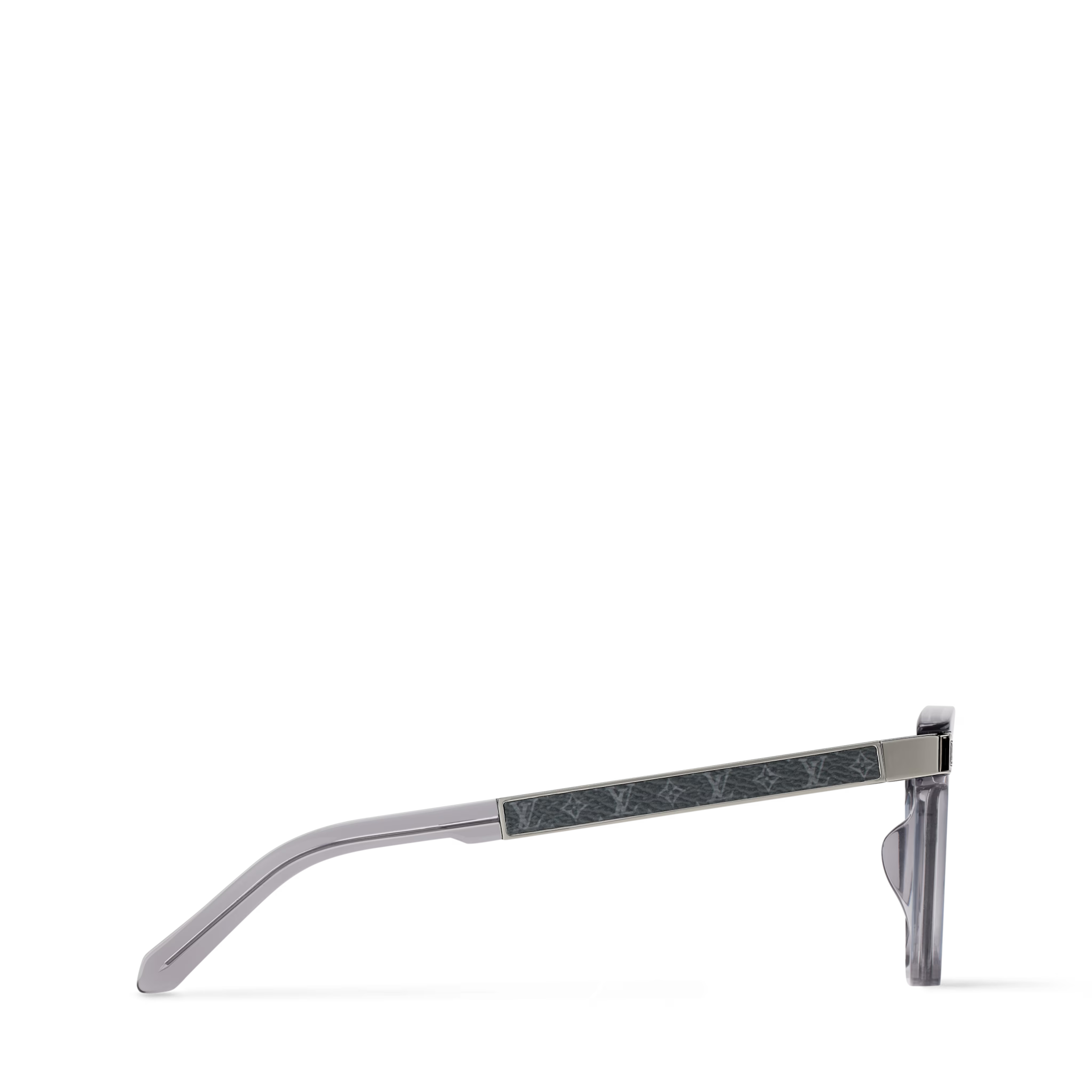 Louis Vuitton Men Square Frame Transparent Grey Sunglasses