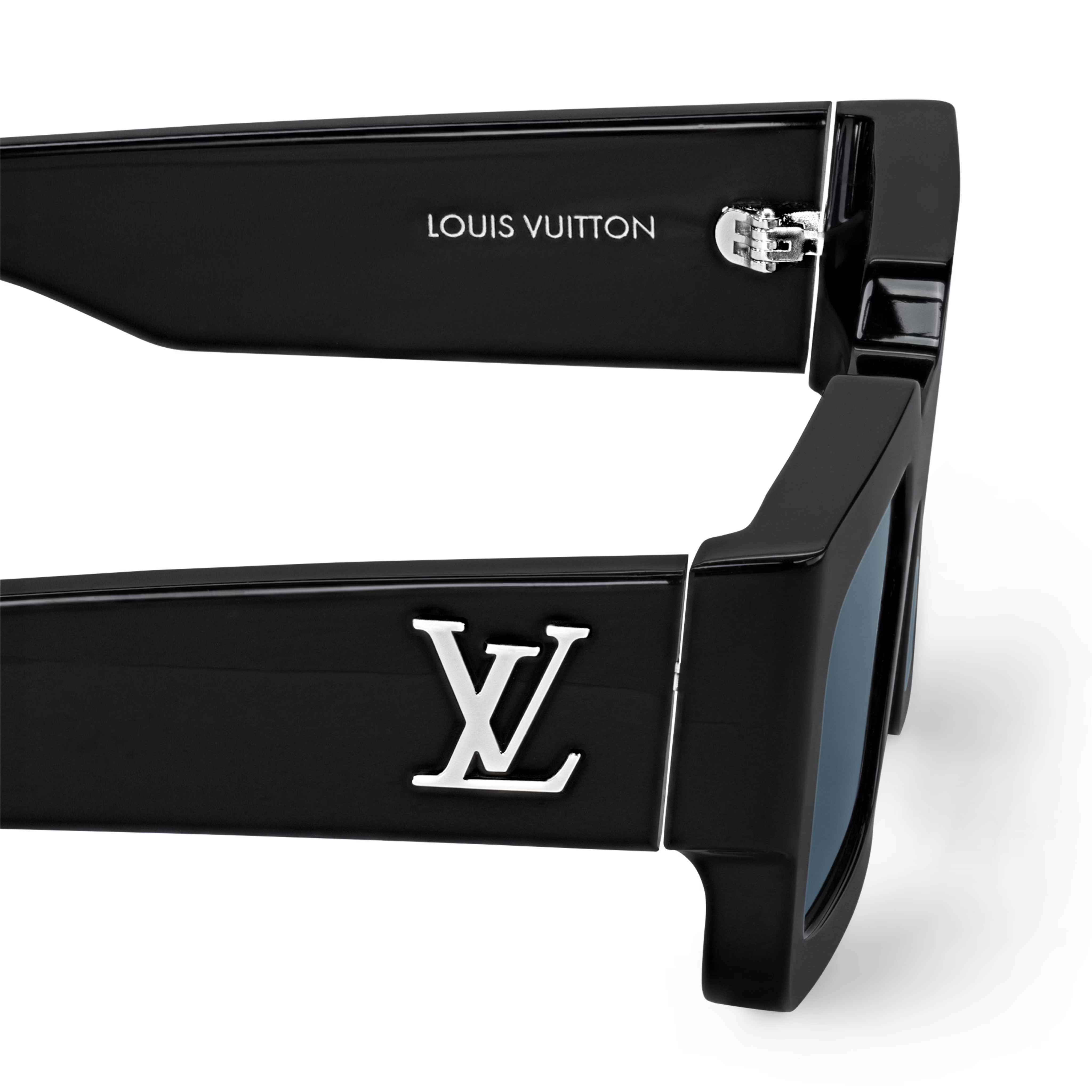 Louis Vuitton Men Square Frame Matt Shiny Black Sunglasses