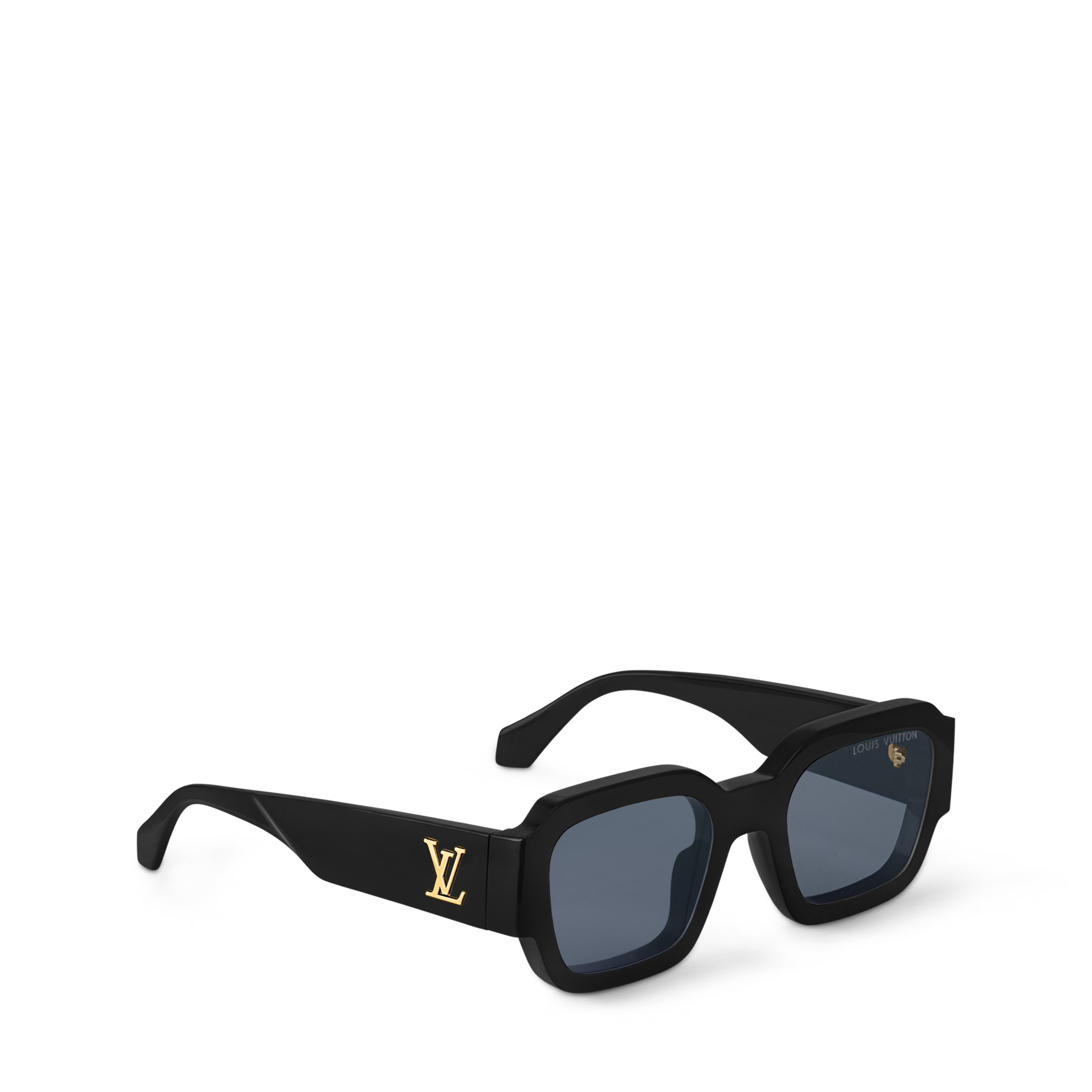 Louis Vuitton Men Round Square Frame Black Sunglasses