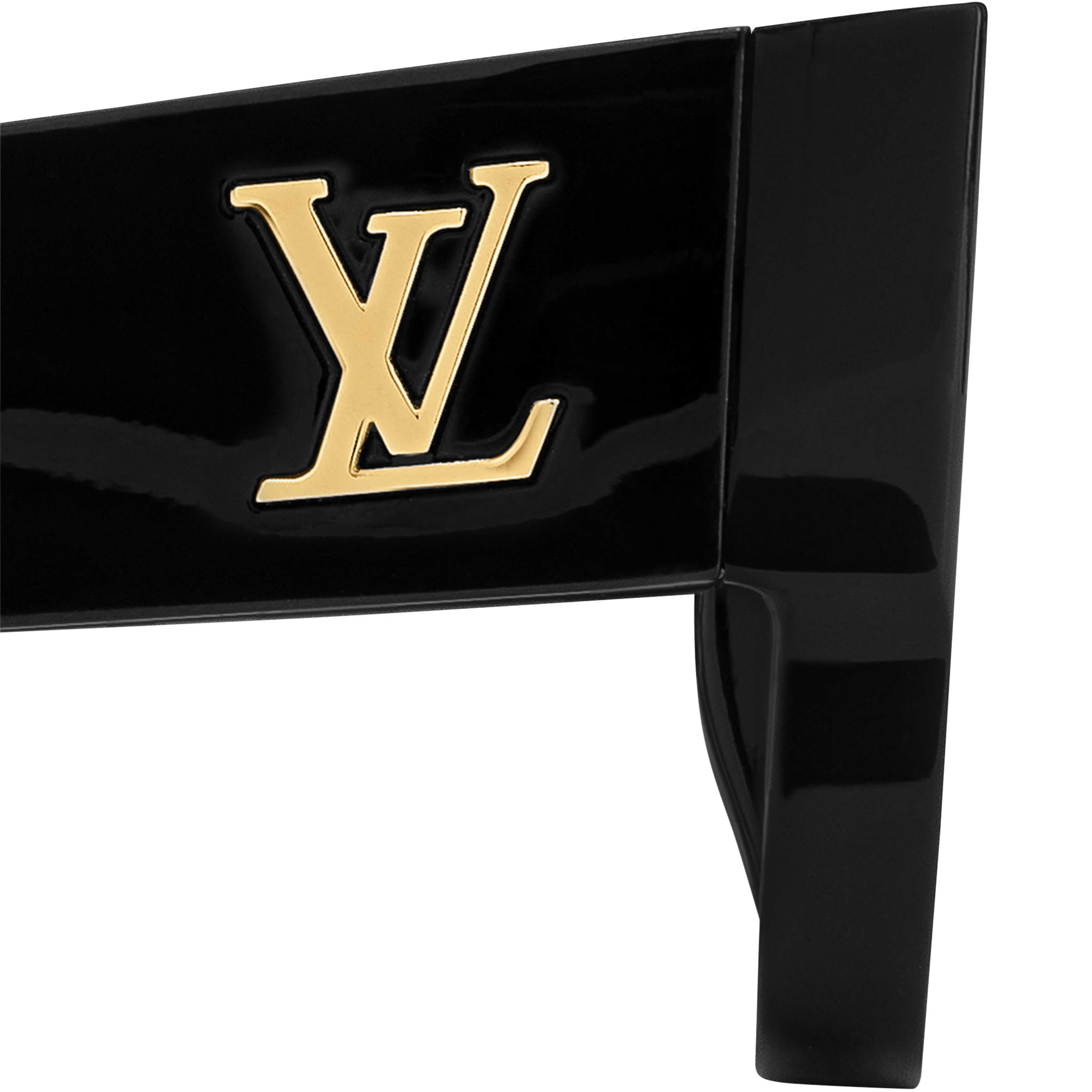 Louis Vuitton Men Square Deep Shiny Black Sunglasses