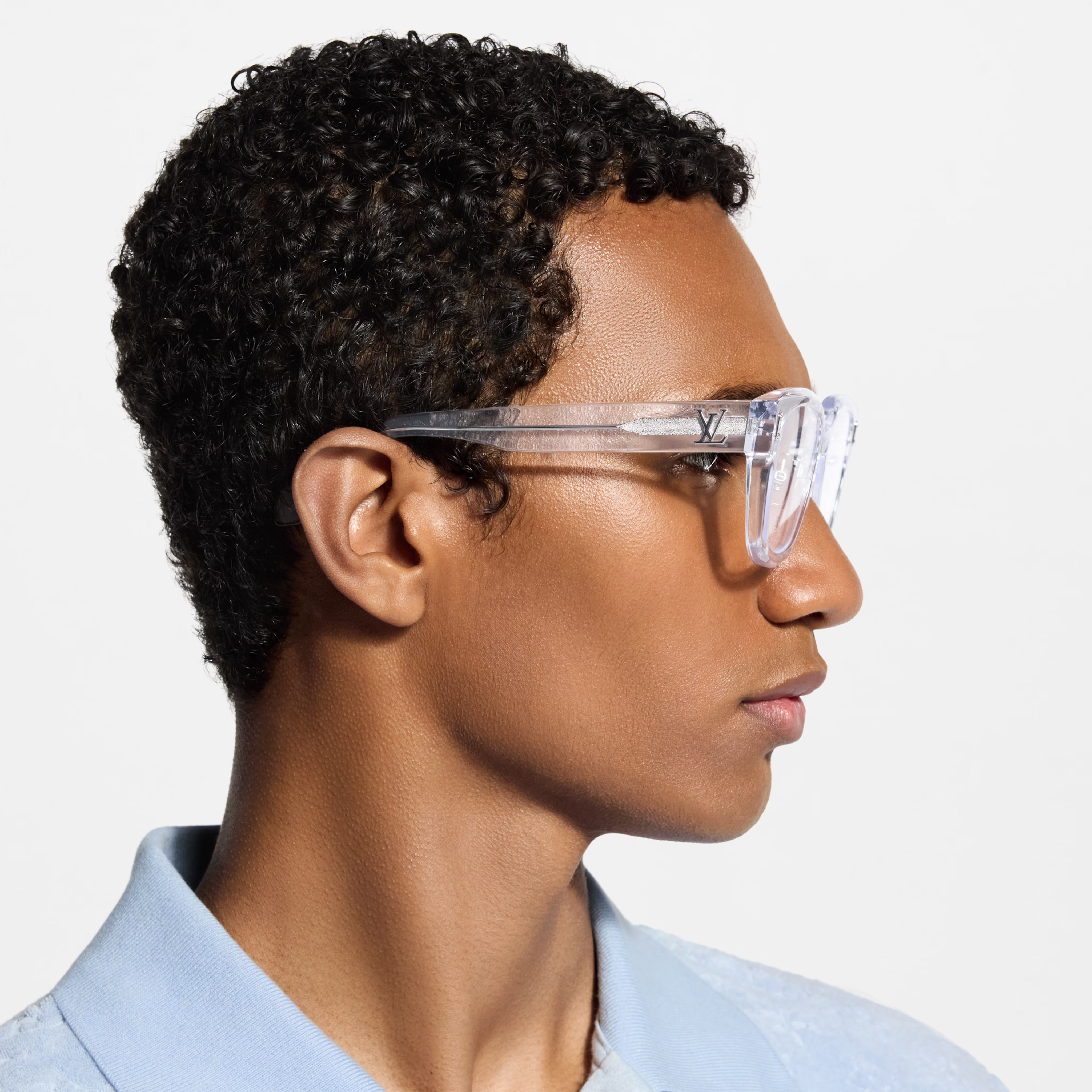 Louis Vuitton Men Square Frame White Sunglasses