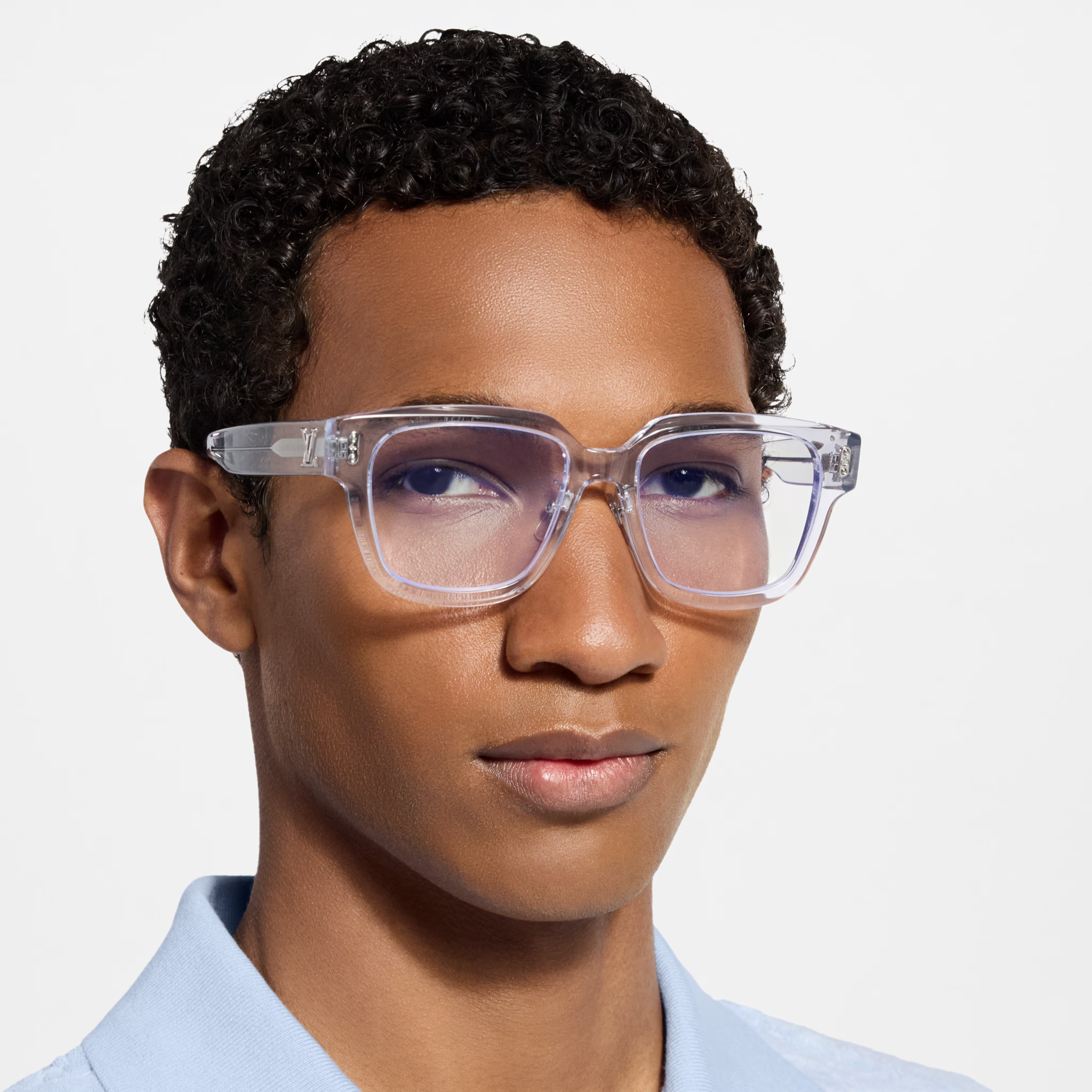 Louis Vuitton Men Square Frame White Sunglasses