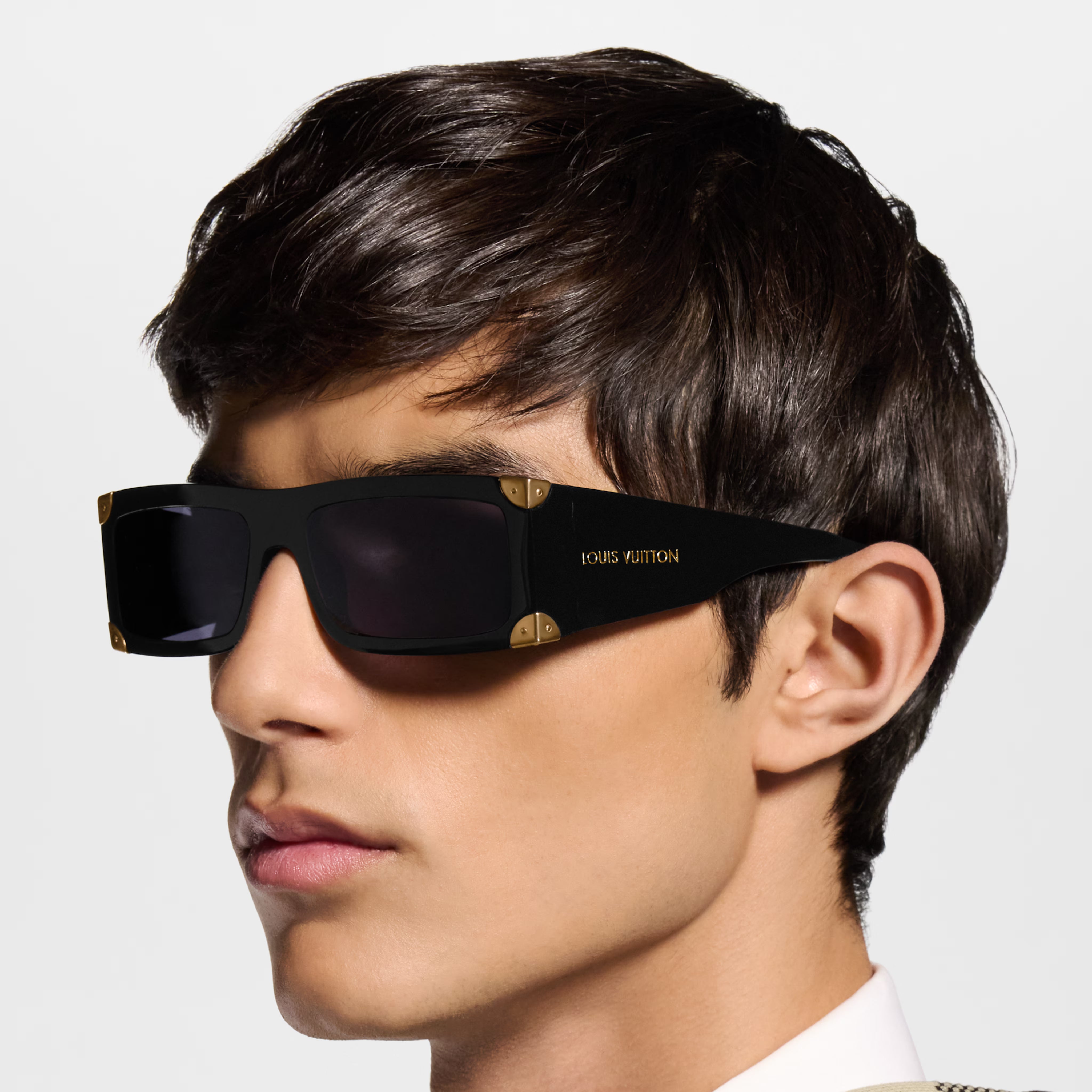 Louis Vuitton Men Square Frame Sable Black Sunglasses
