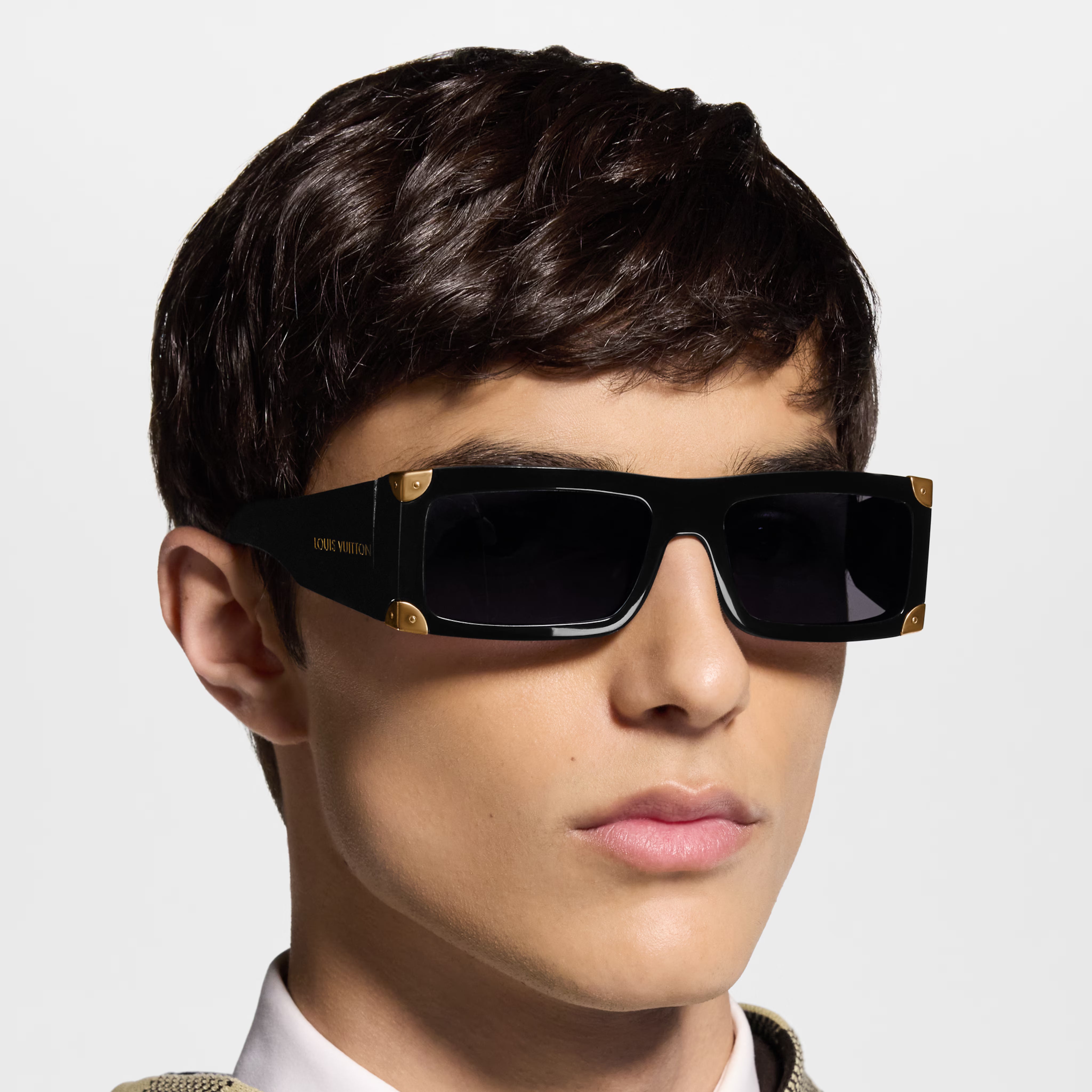 Louis Vuitton Men Square Frame Sable Black Sunglasses
