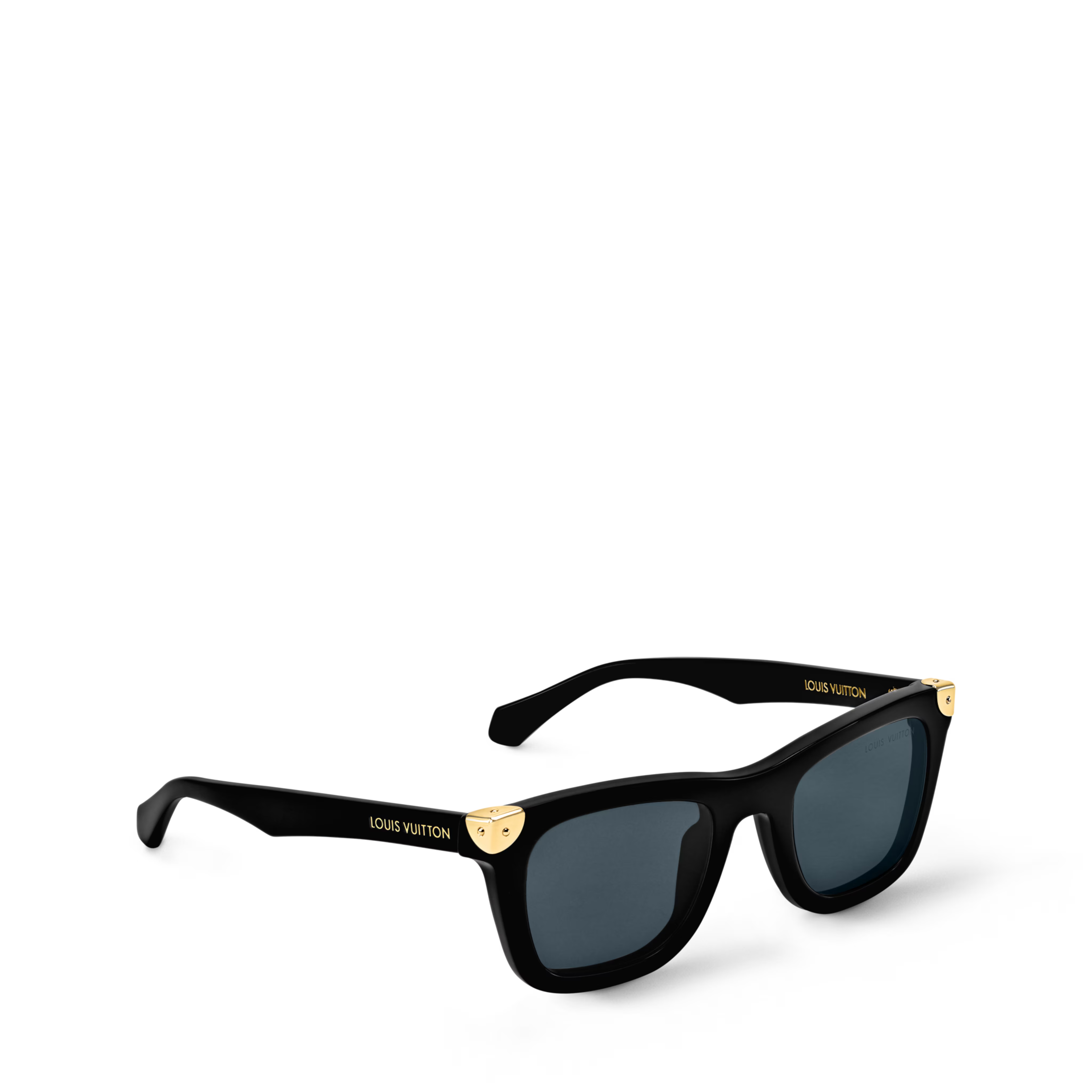 Louis Vuitton Men Square Frame Shiny Smoky Black Sunglasses