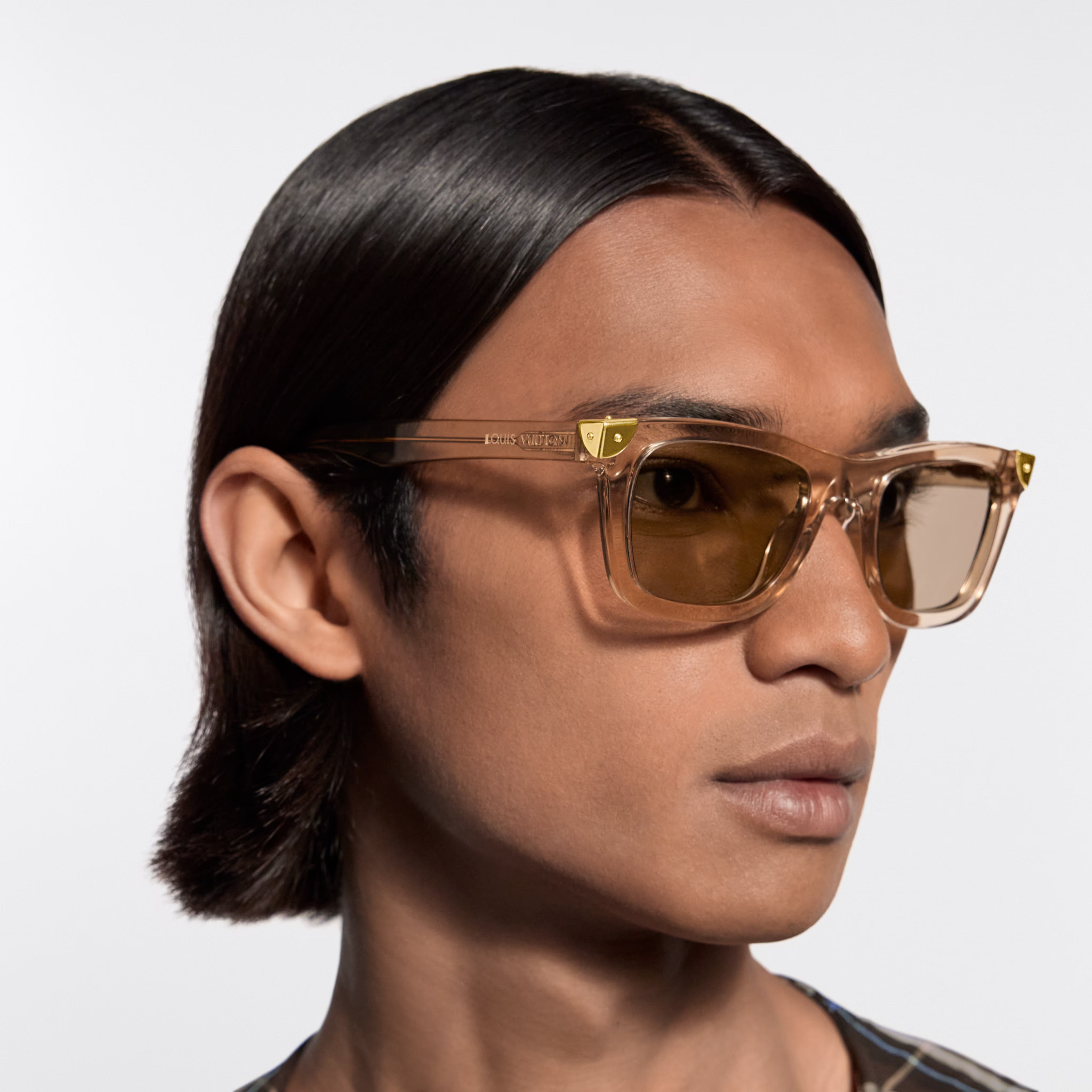 Louis Vuitton Men Square Frame Crystal Sunglasses