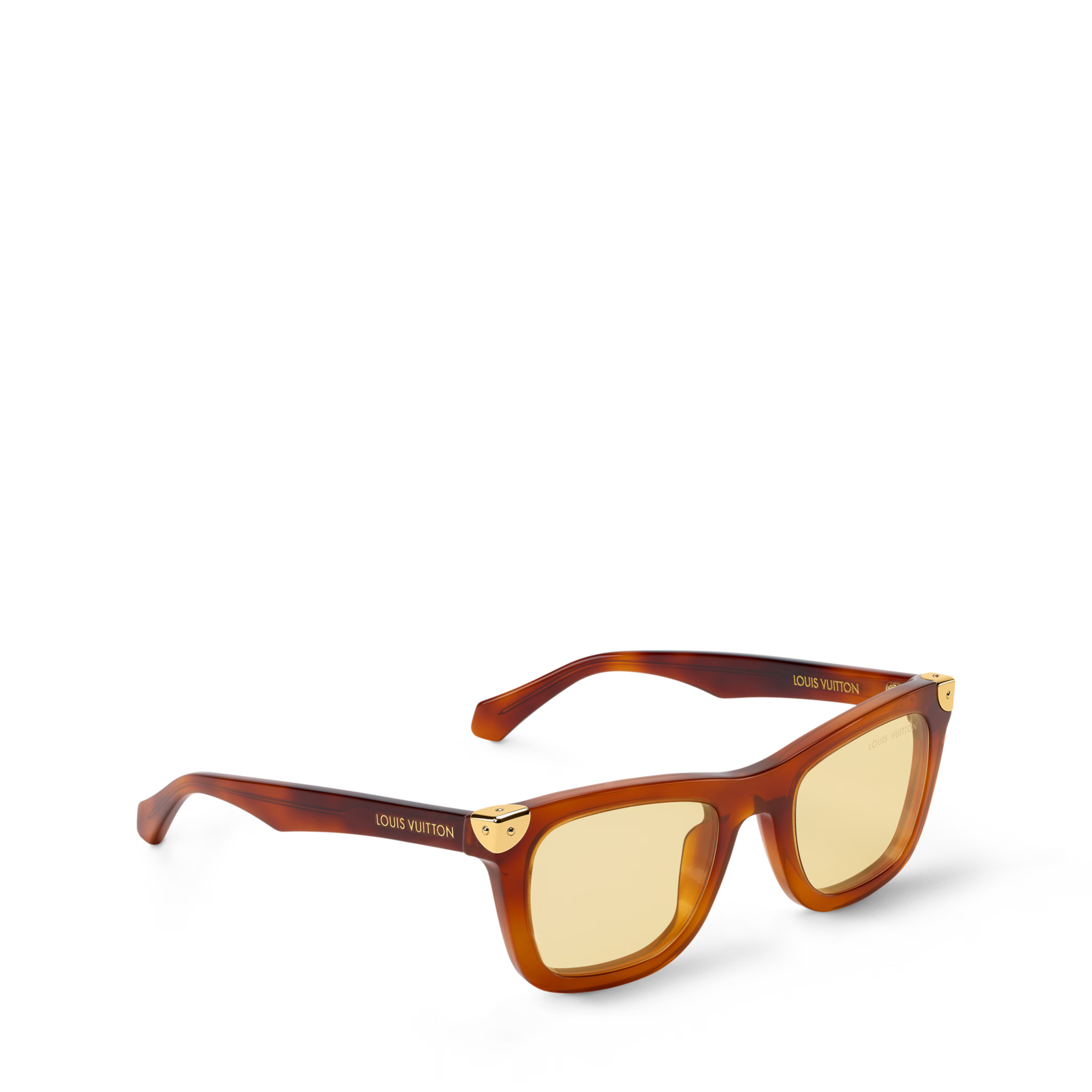 Louis Vuitton Men Square Frame Light Tortoise Sunglasses