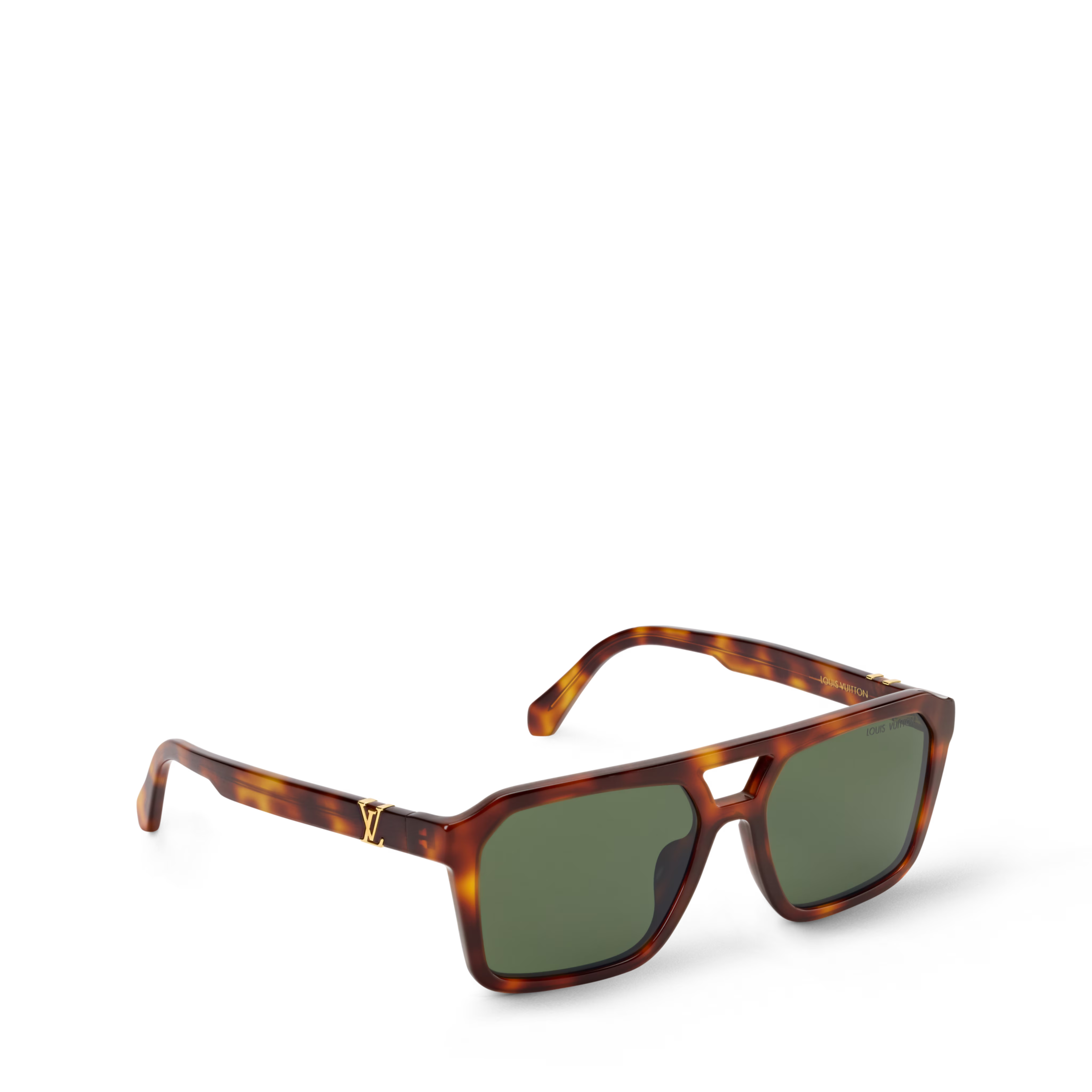 Louis Vuitton Men Square Frame Tortoise Sunglasses