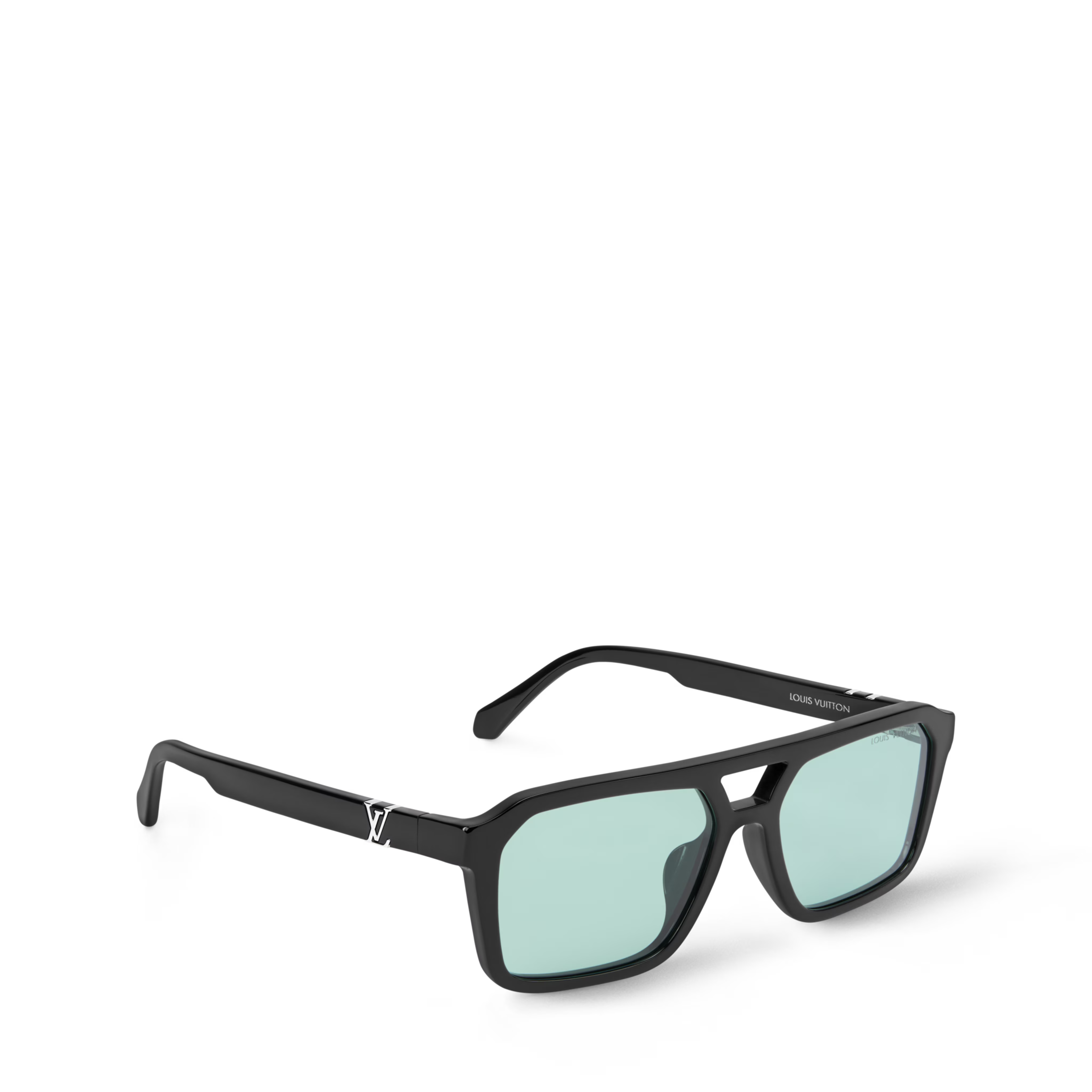 Louis Vuitton Men Square Pilot Frame Black Sunglasses