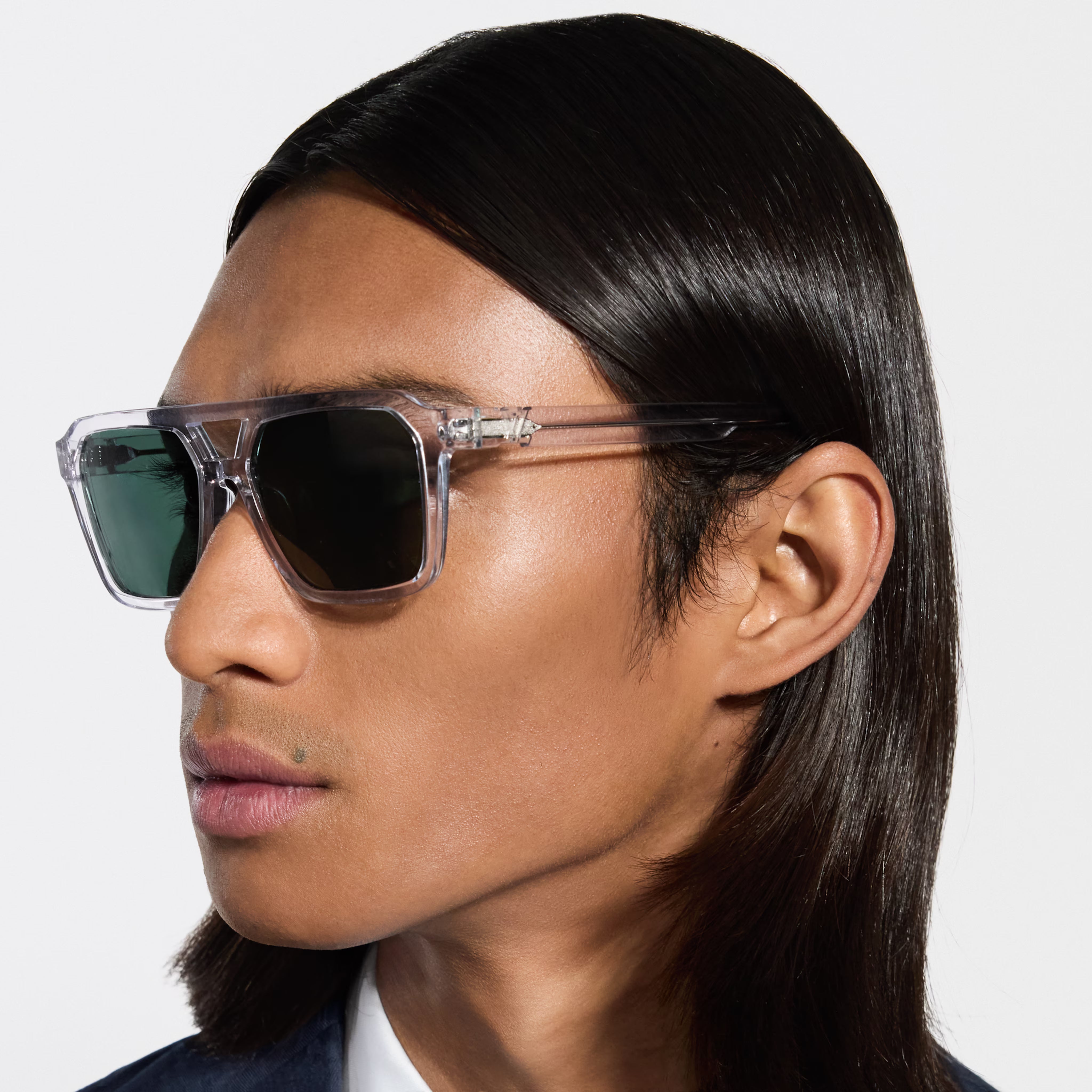 Louis Vuitton Men Pilot Square Frame Clear Sunglasses