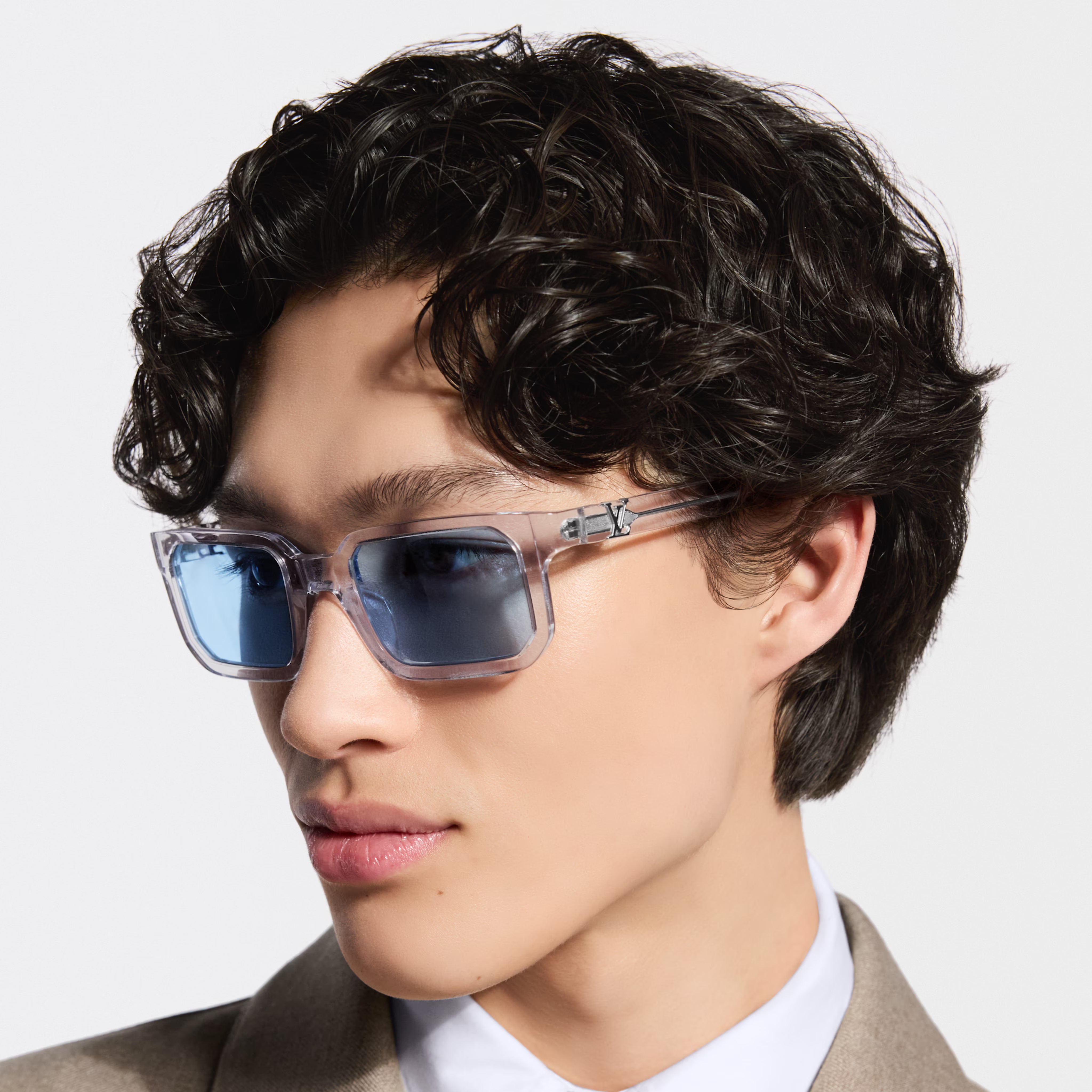 Louis Vuitton Men Square Frame Clear Sunglasses