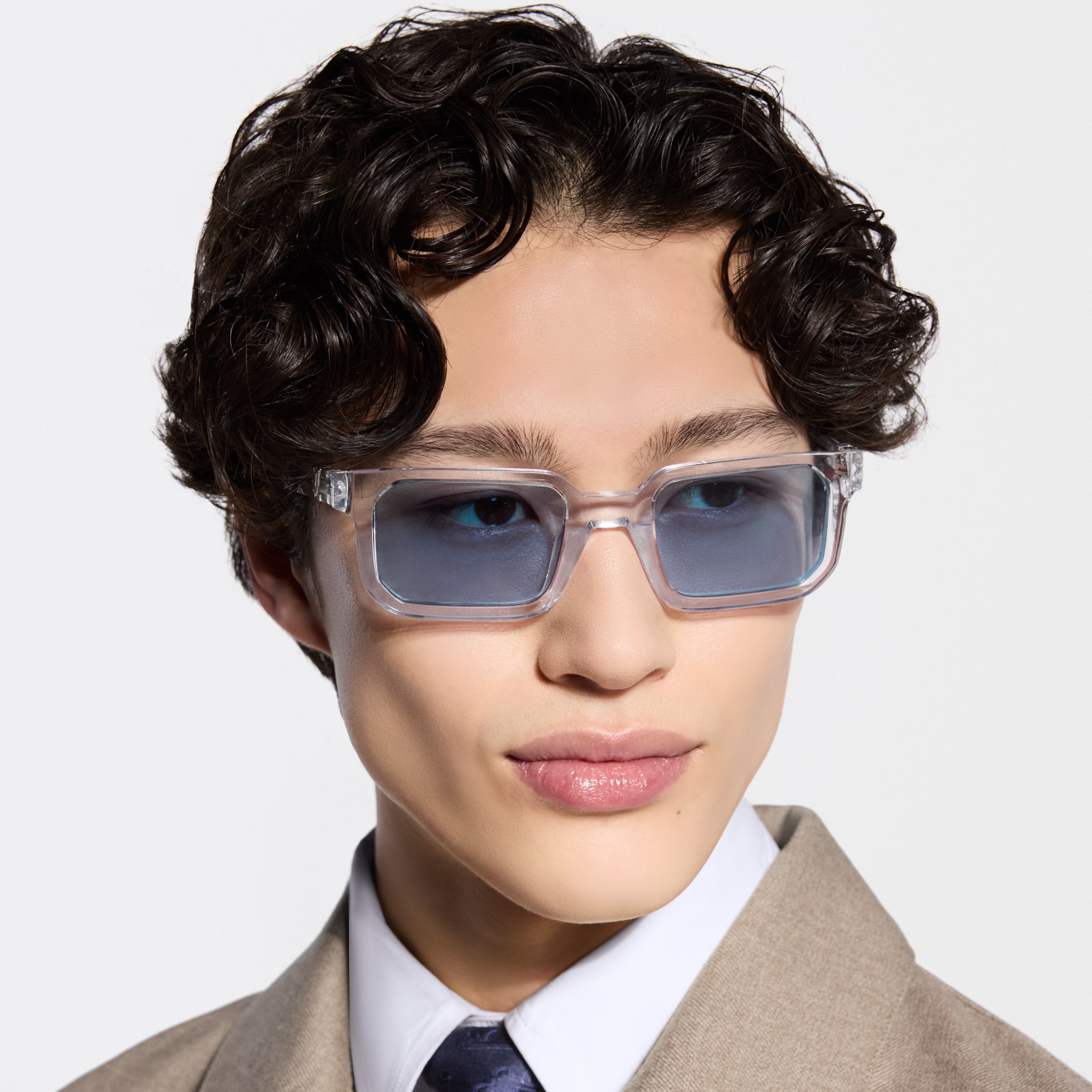 Louis Vuitton Men Square Frame Clear Sunglasses