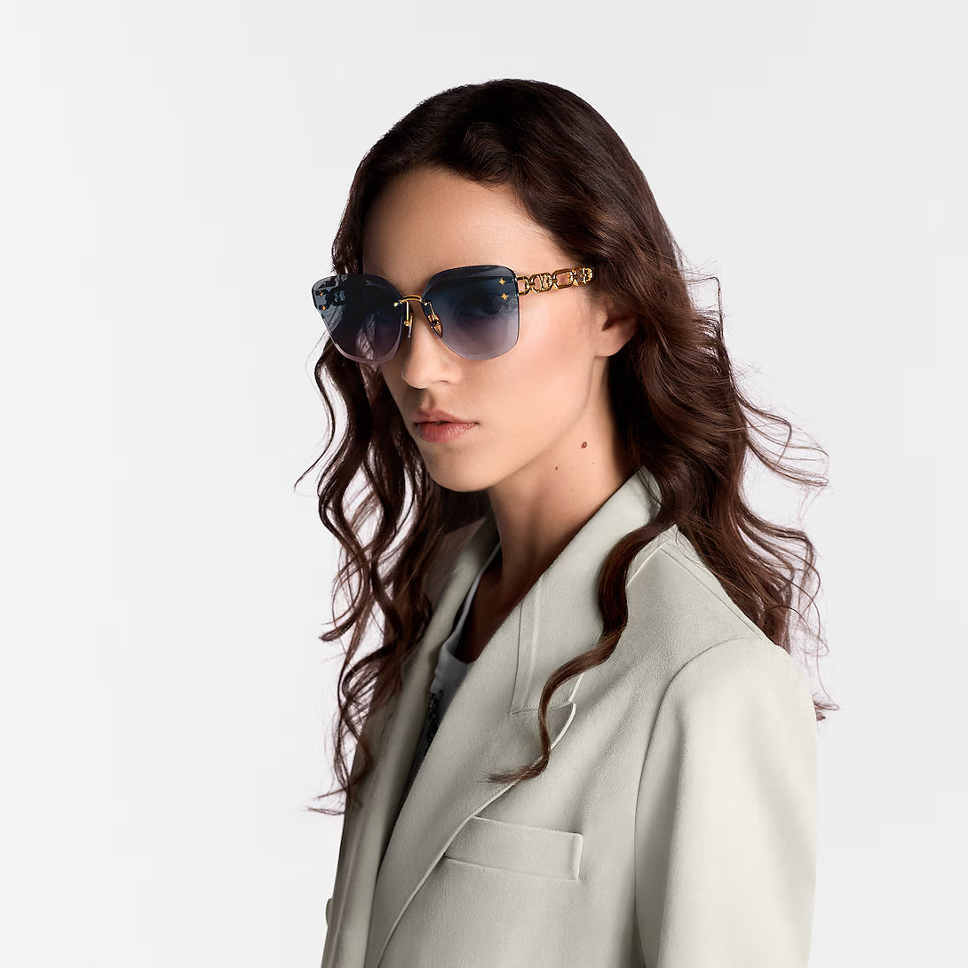Louis Vuitton Women Cat Eye Frame Royal Gold Sunglasses