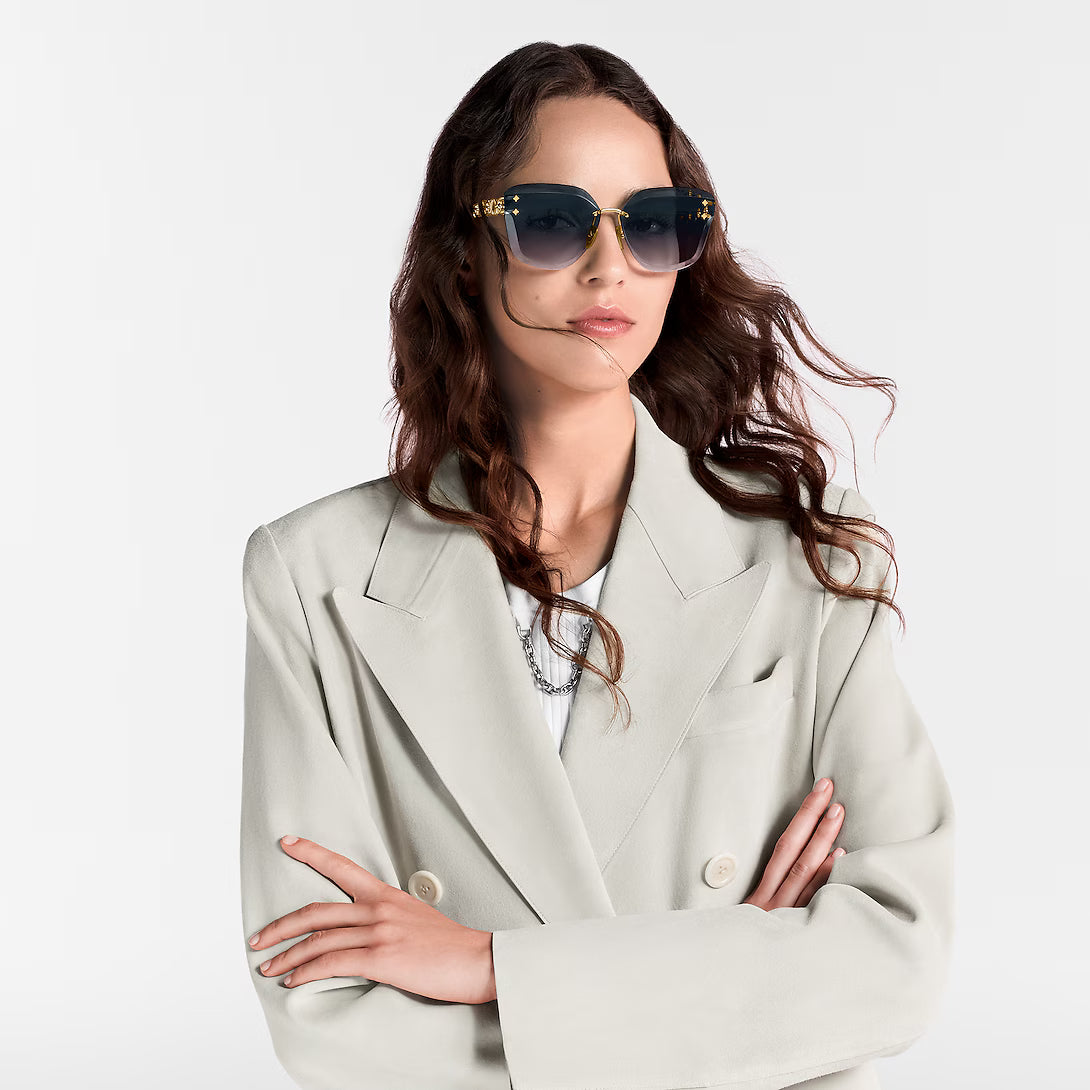 Louis Vuitton Women Cat Eye Frame Royal Gold Sunglasses