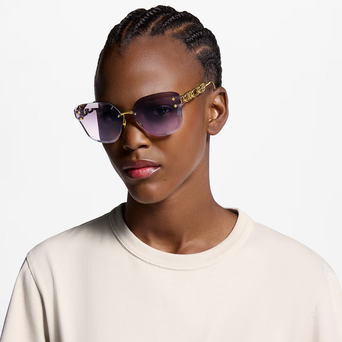 Louis Vuitton Women Cat Eye Frame Soft Gold Sunglasses