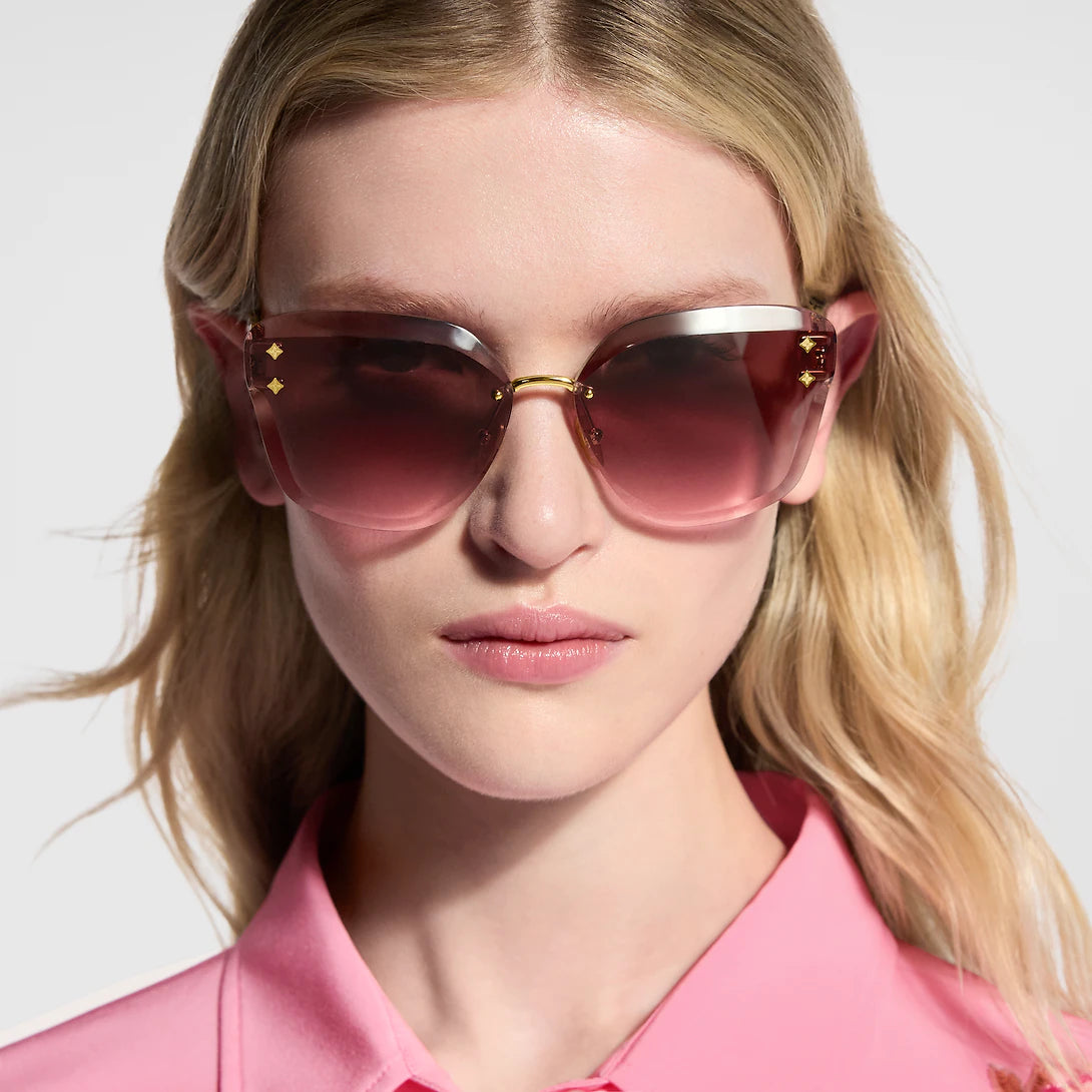 Louis Vuitton Women Cat Eye Frame Shiny Gold Sunglasses
