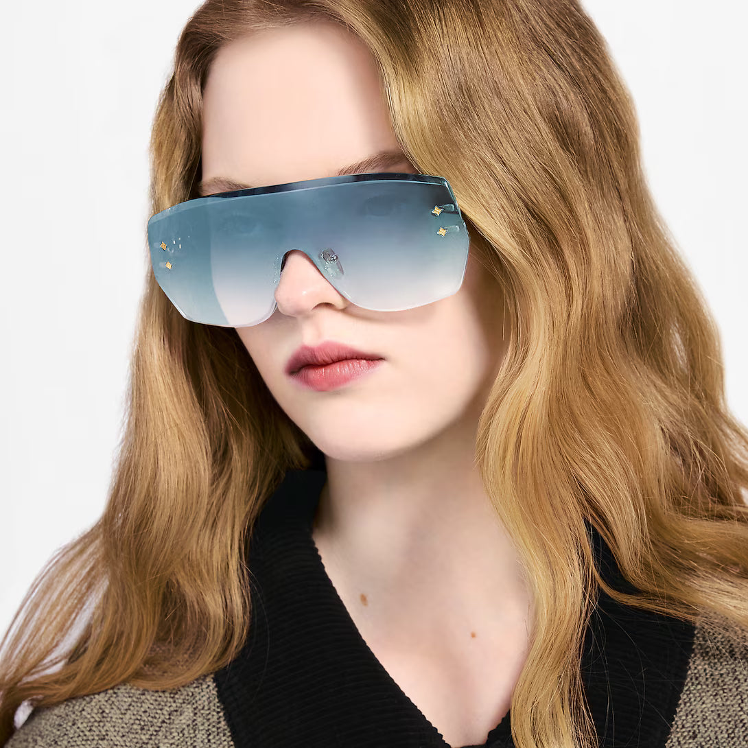 Louis Vuitton Women Mask Frame Gold Sunglasses
