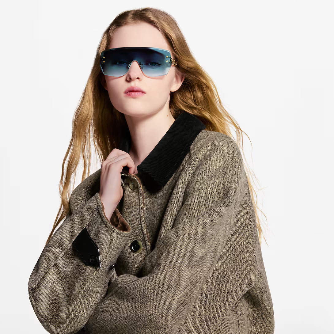 Louis Vuitton Women Mask Frame Gold Sunglasses