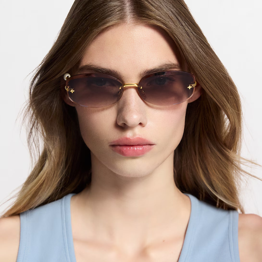 Louis Vuitton Women Oval Frame Royal Gold Sunglasses