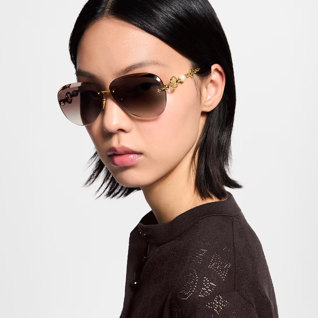 Louis Vuitton Women Pilot Frame Royal Gold Sunglasses
