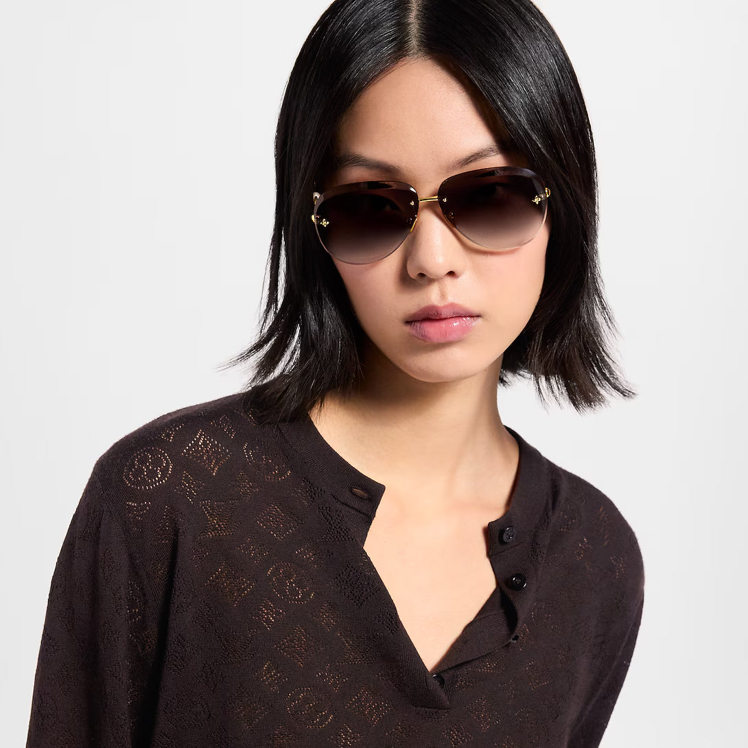 Louis Vuitton Women Pilot Frame Royal Gold Sunglasses