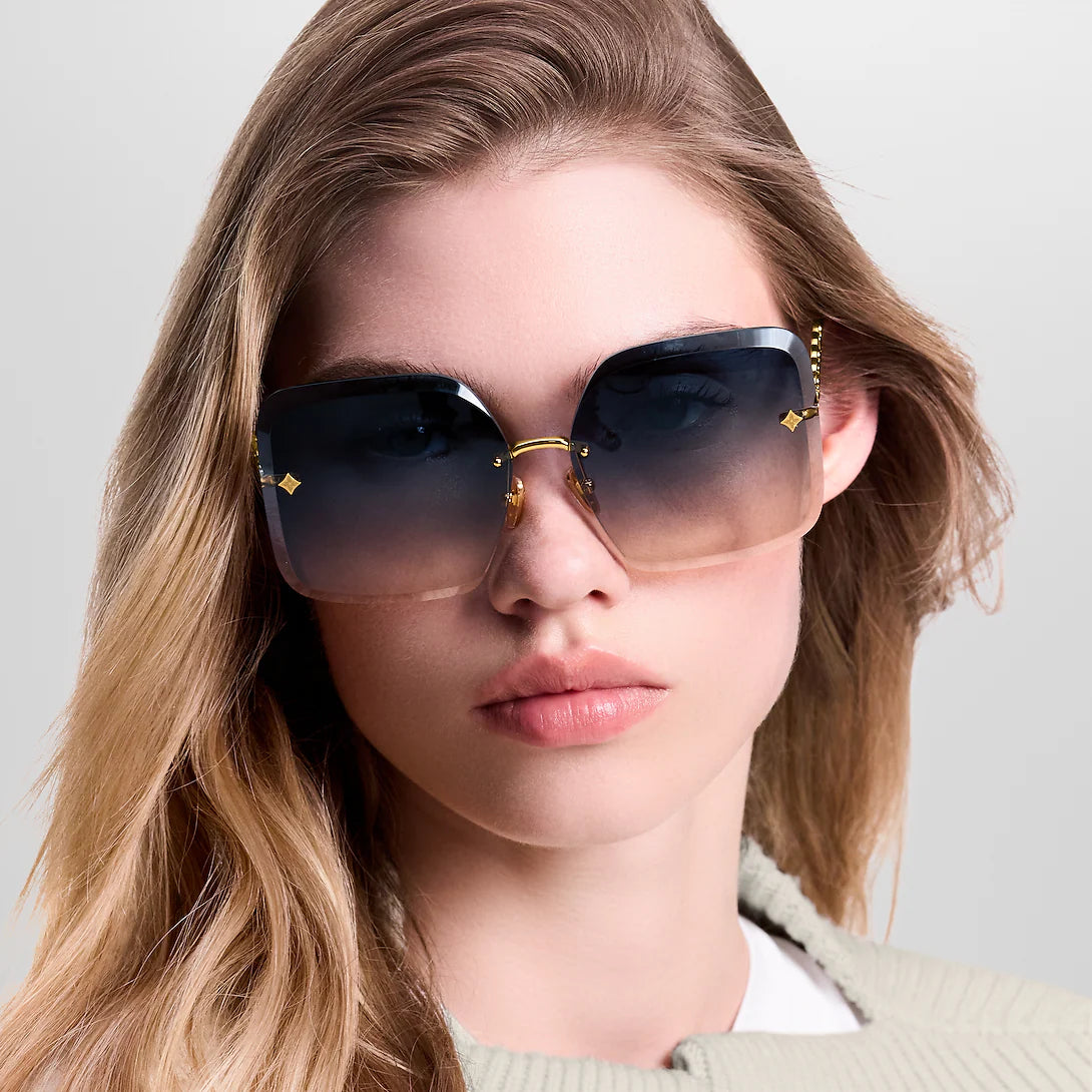 Louis Vuitton Women Square Frame Rich Gold Sunglasses