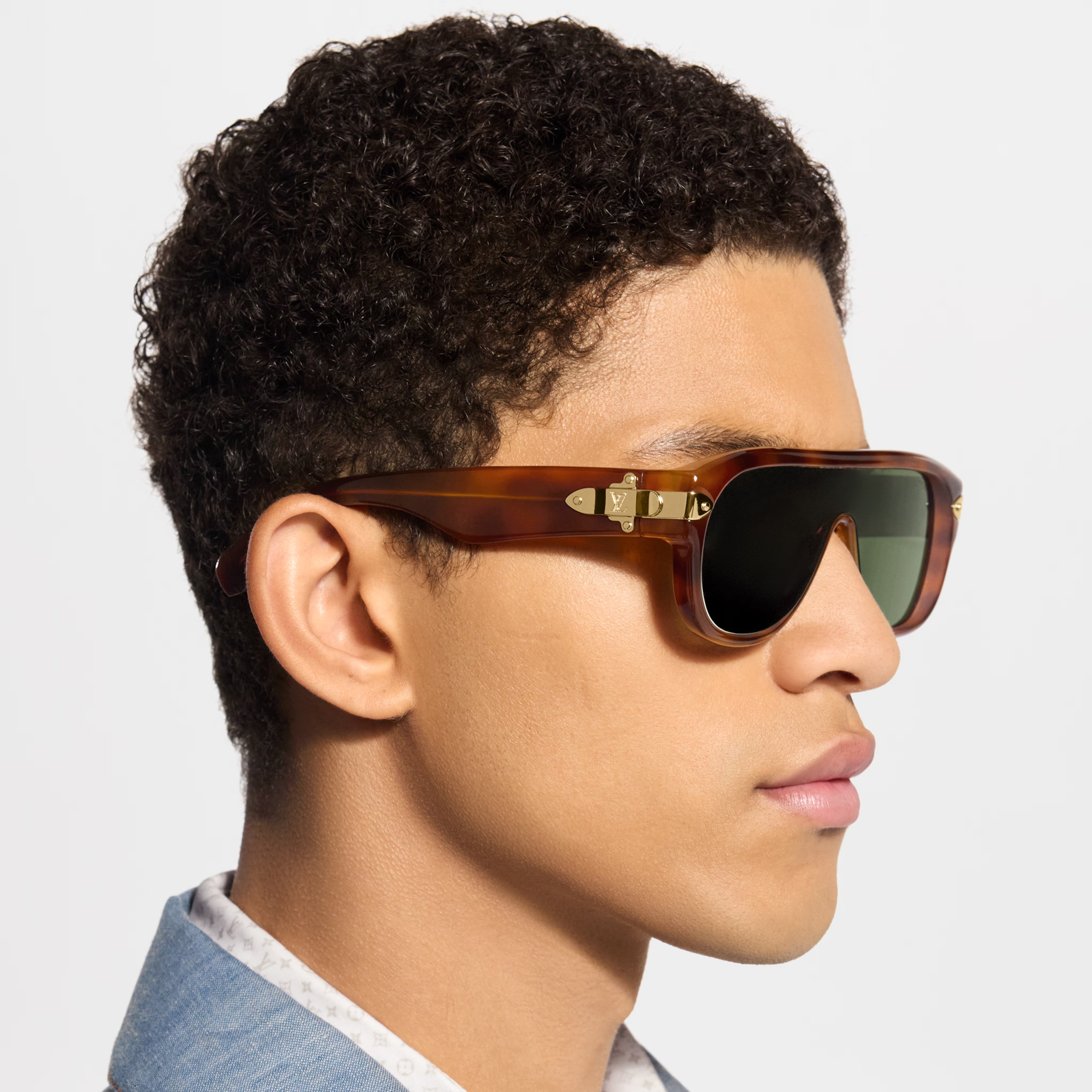Louis Vuitton Men Mask Frame Dark Tortoise Sunglasses
