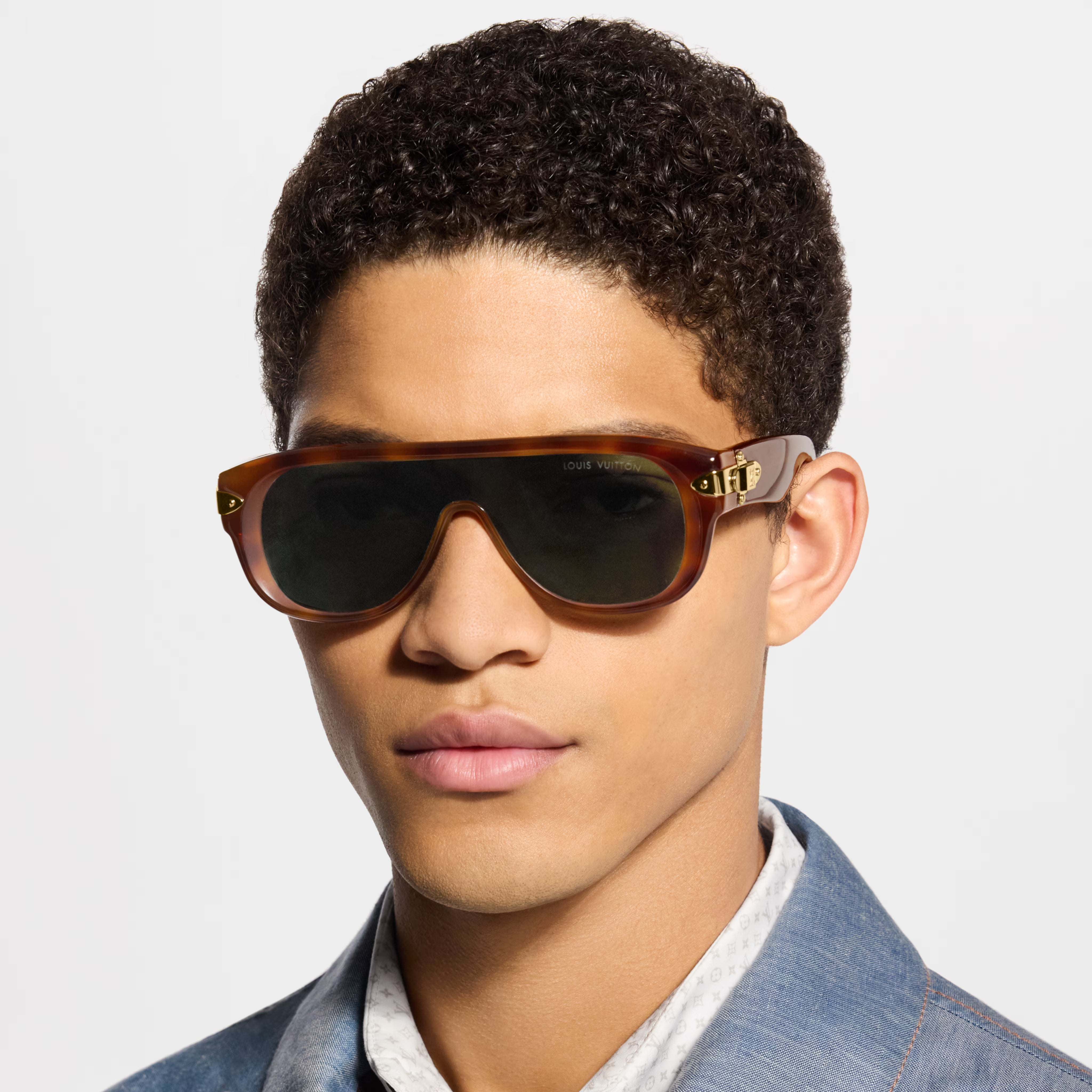 Louis Vuitton Men Mask Frame Dark Tortoise Sunglasses