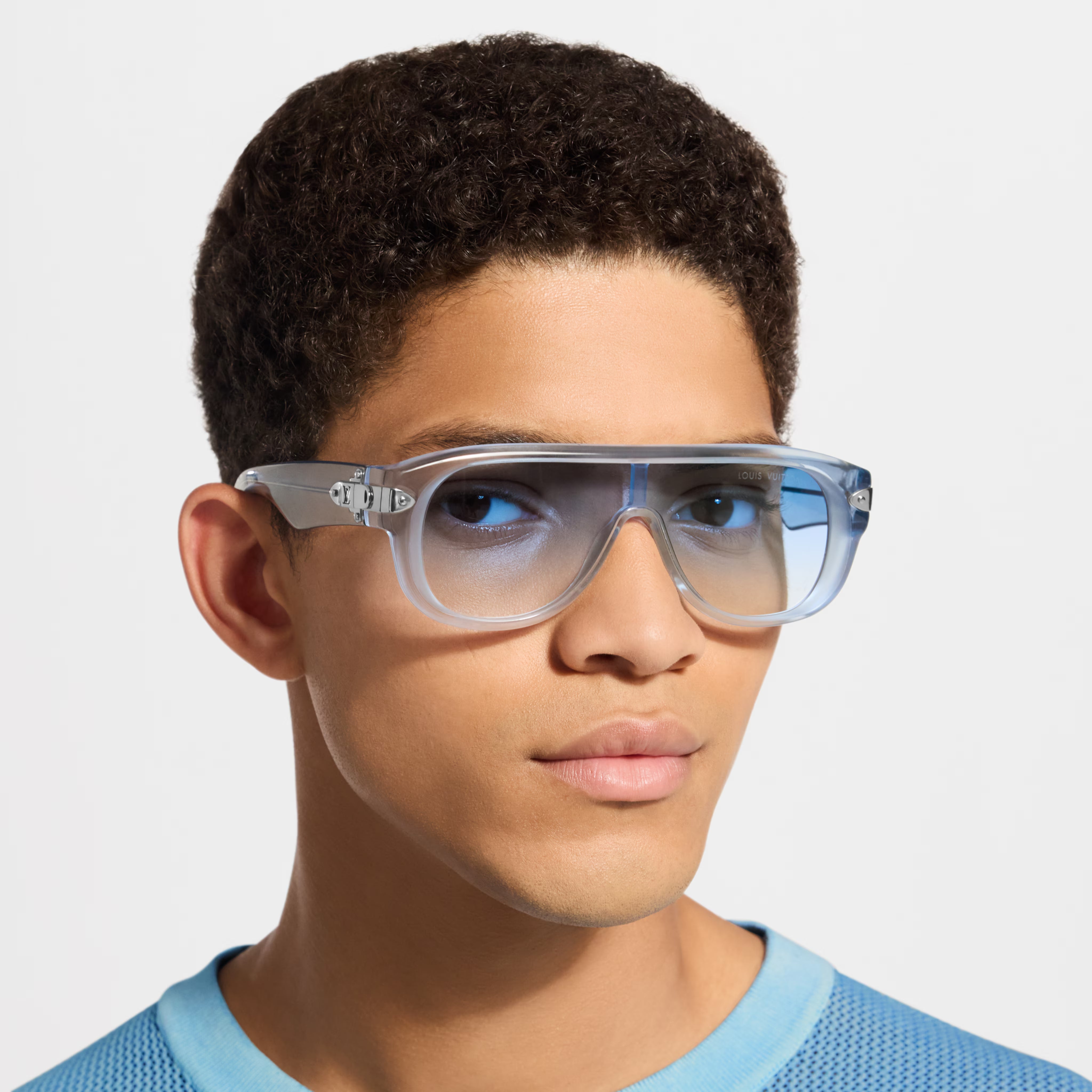 Louis Vuitton Men Mask Frame Blue Sunglasses
