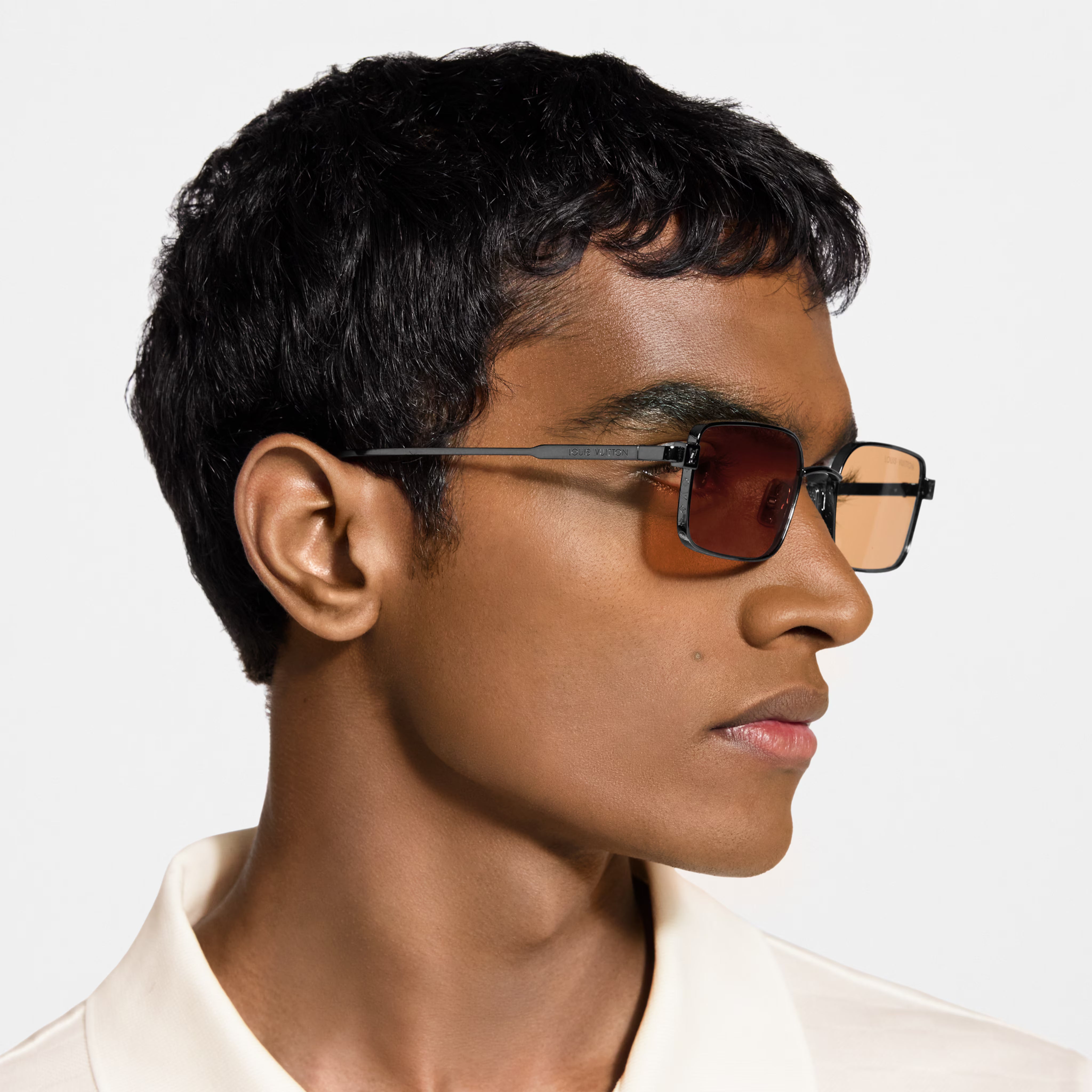 Louis Vuitton Men Square Frame Coal Black Sunglasses
