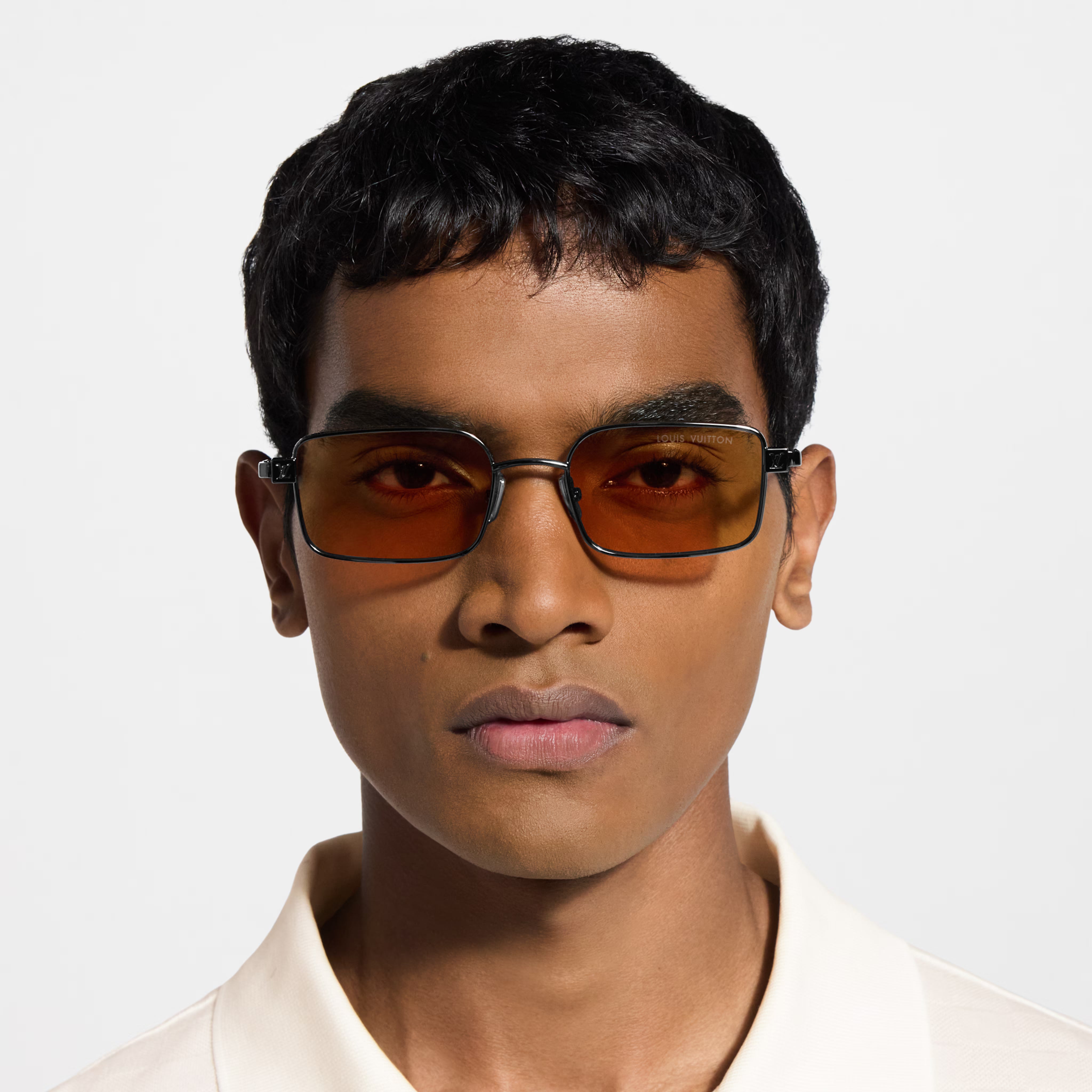 Louis Vuitton Men Square Frame Coal Black Sunglasses