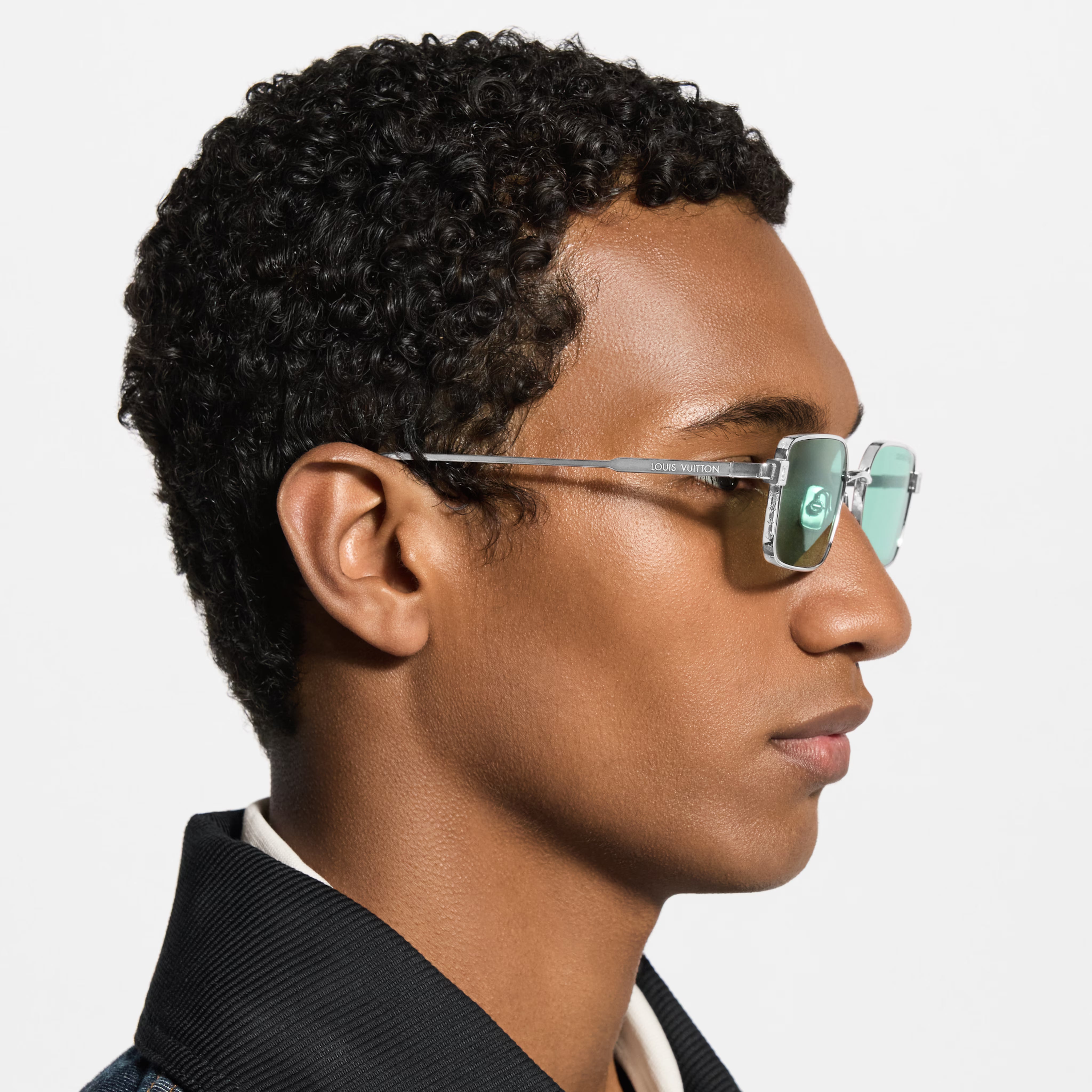 Louis Vuitton Men Square Frame Light Silver Sunglasses