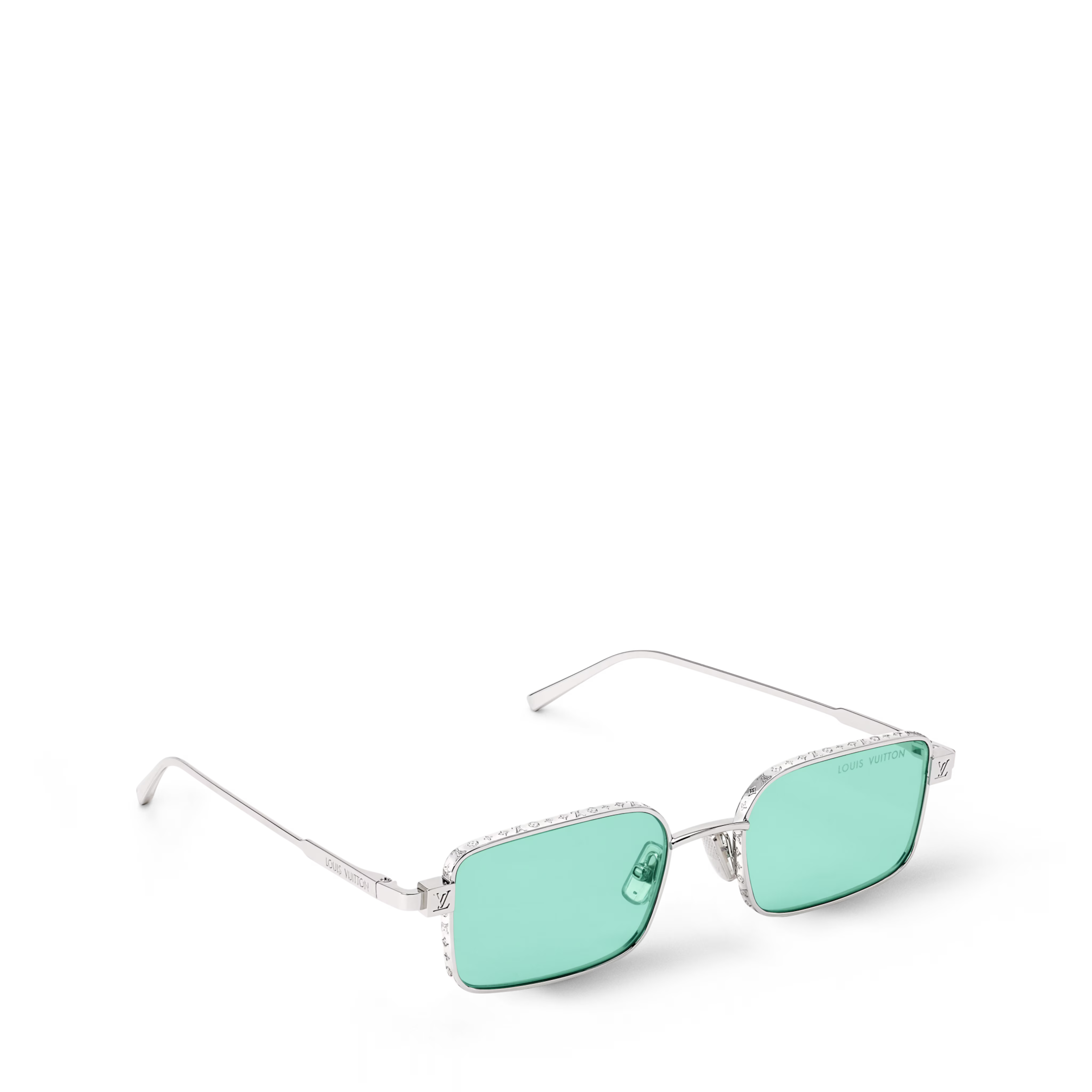 Louis Vuitton Men Square Frame Light Silver Sunglasses