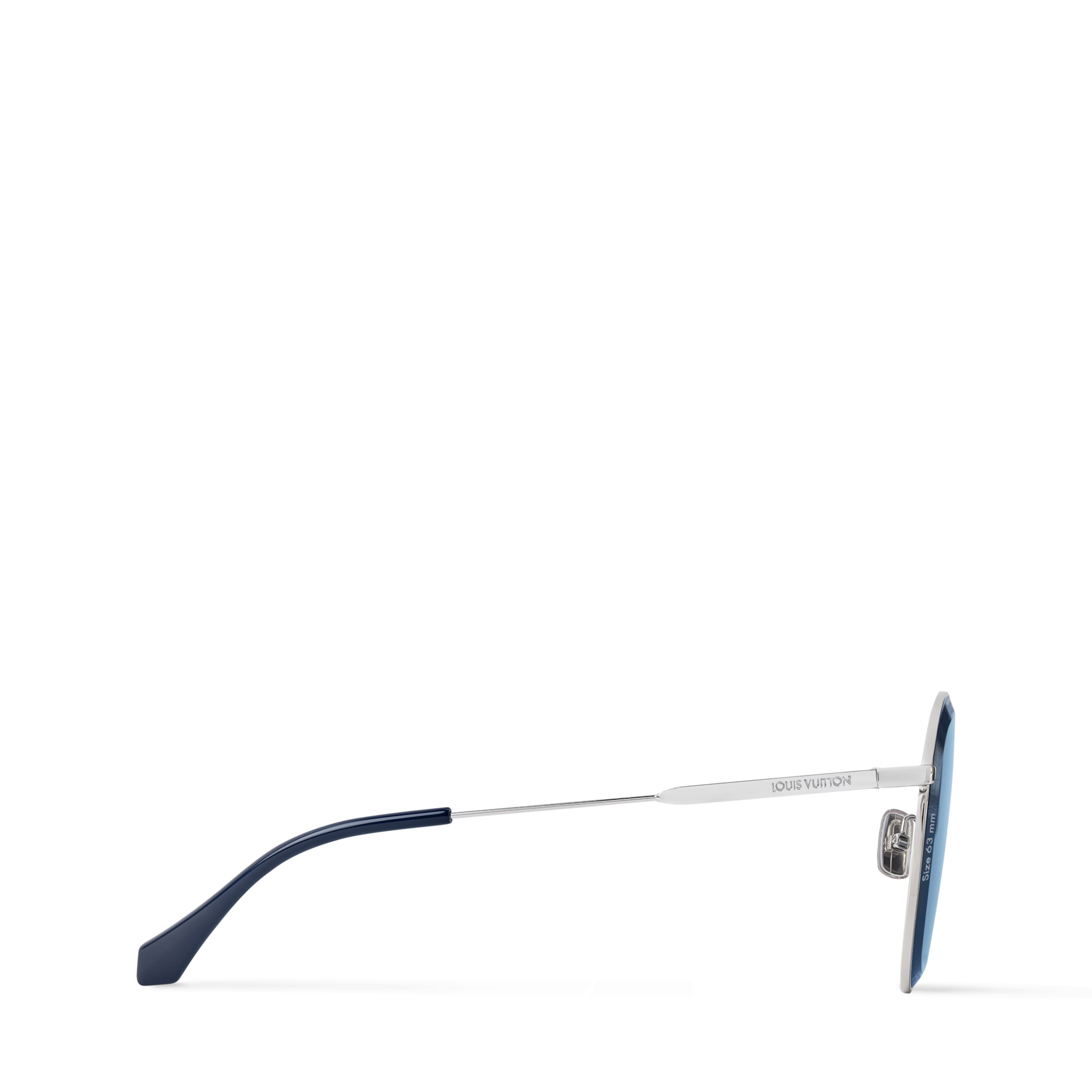 Louis Vuitton Men Pilot Frame Shiny Silver Sunglasses