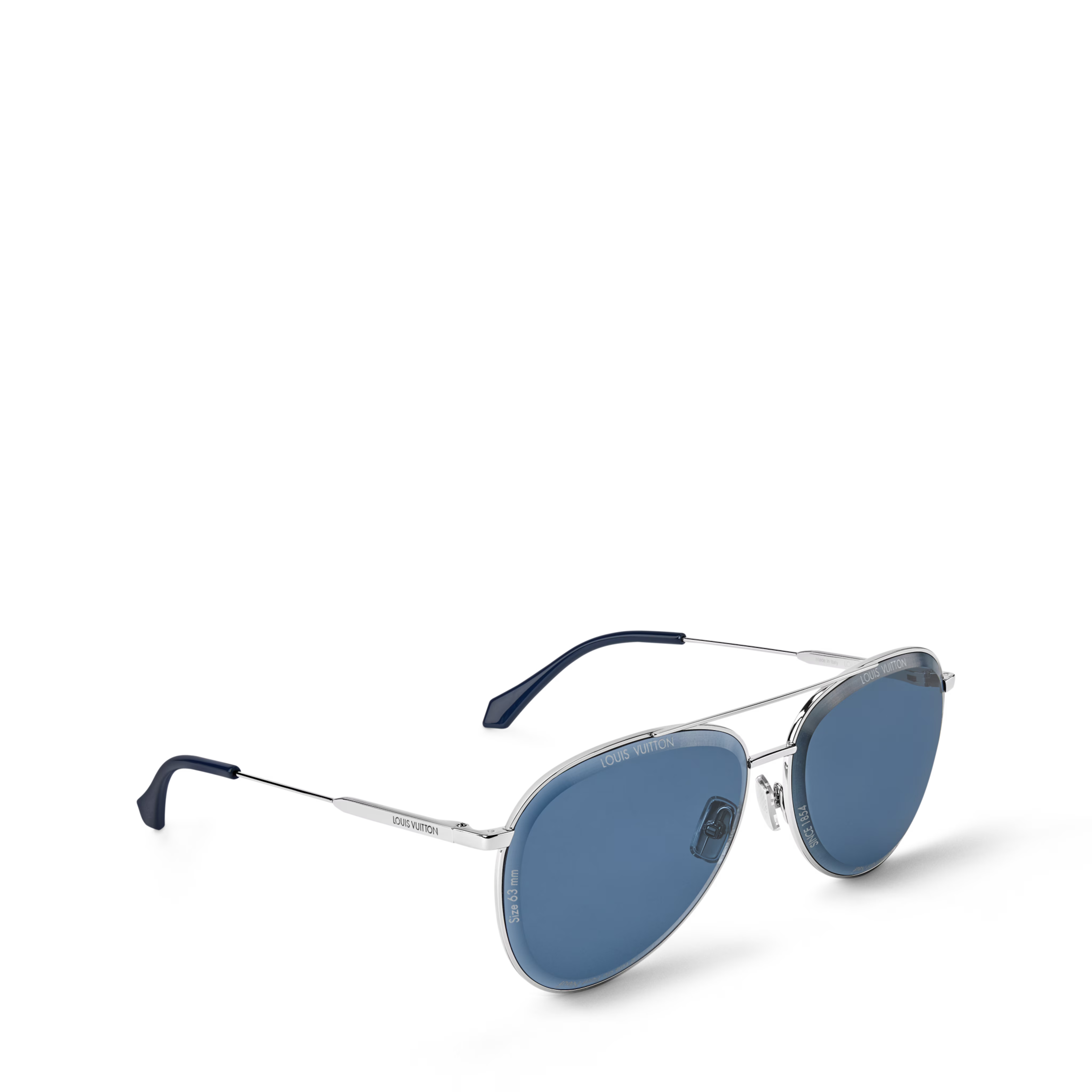 Louis Vuitton Men Pilot Frame Shiny Silver Sunglasses