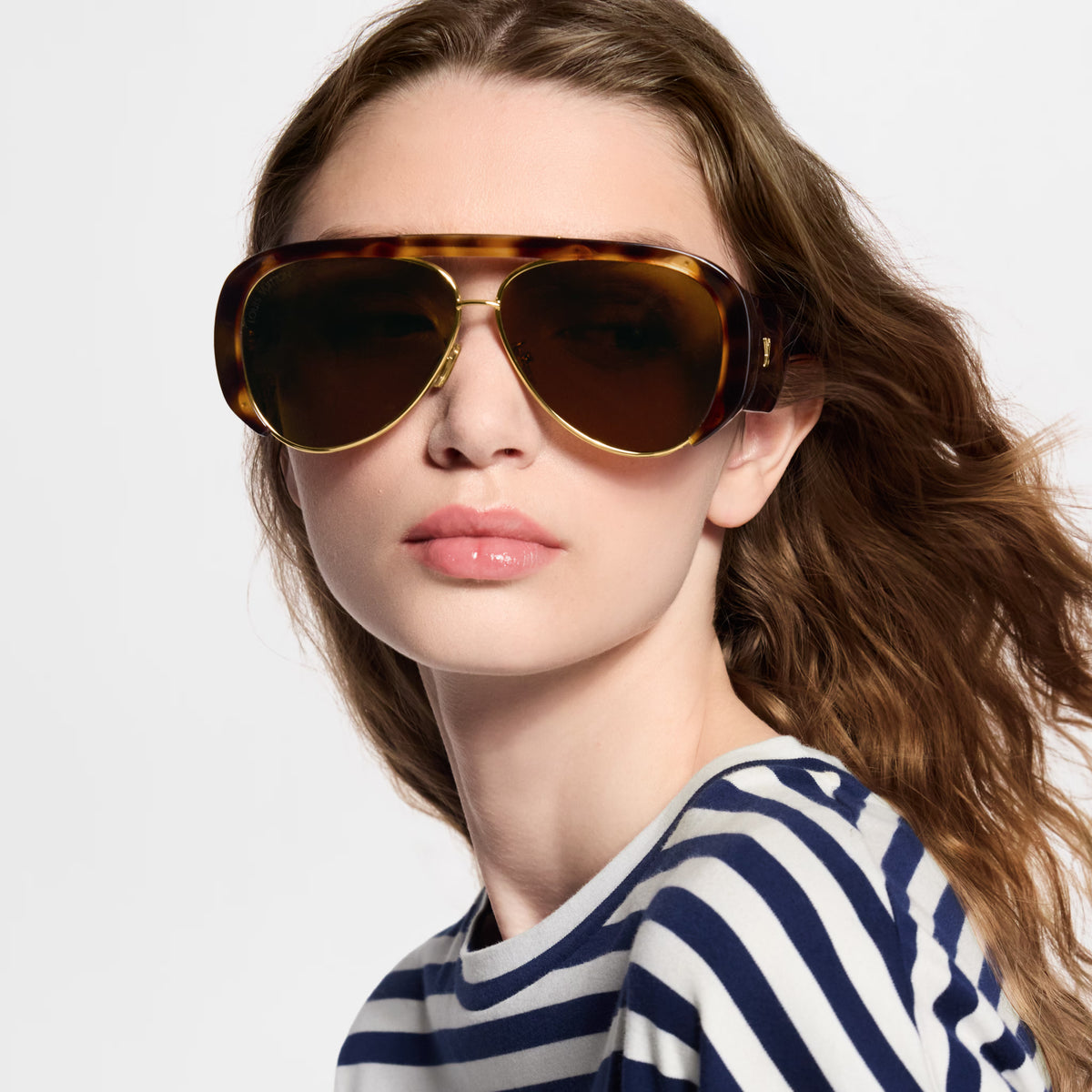 Louis Vuitton Women Pilot Frame Dark Brown Sunglasses