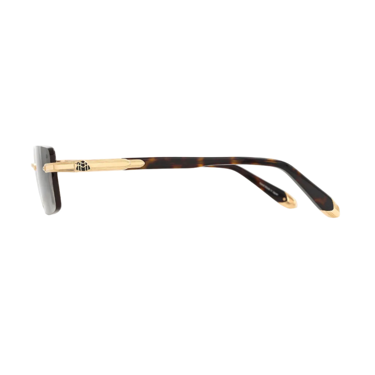 Maybach The Symphony Unisex Gold / Havana Rimless Rectangle Sunglasses