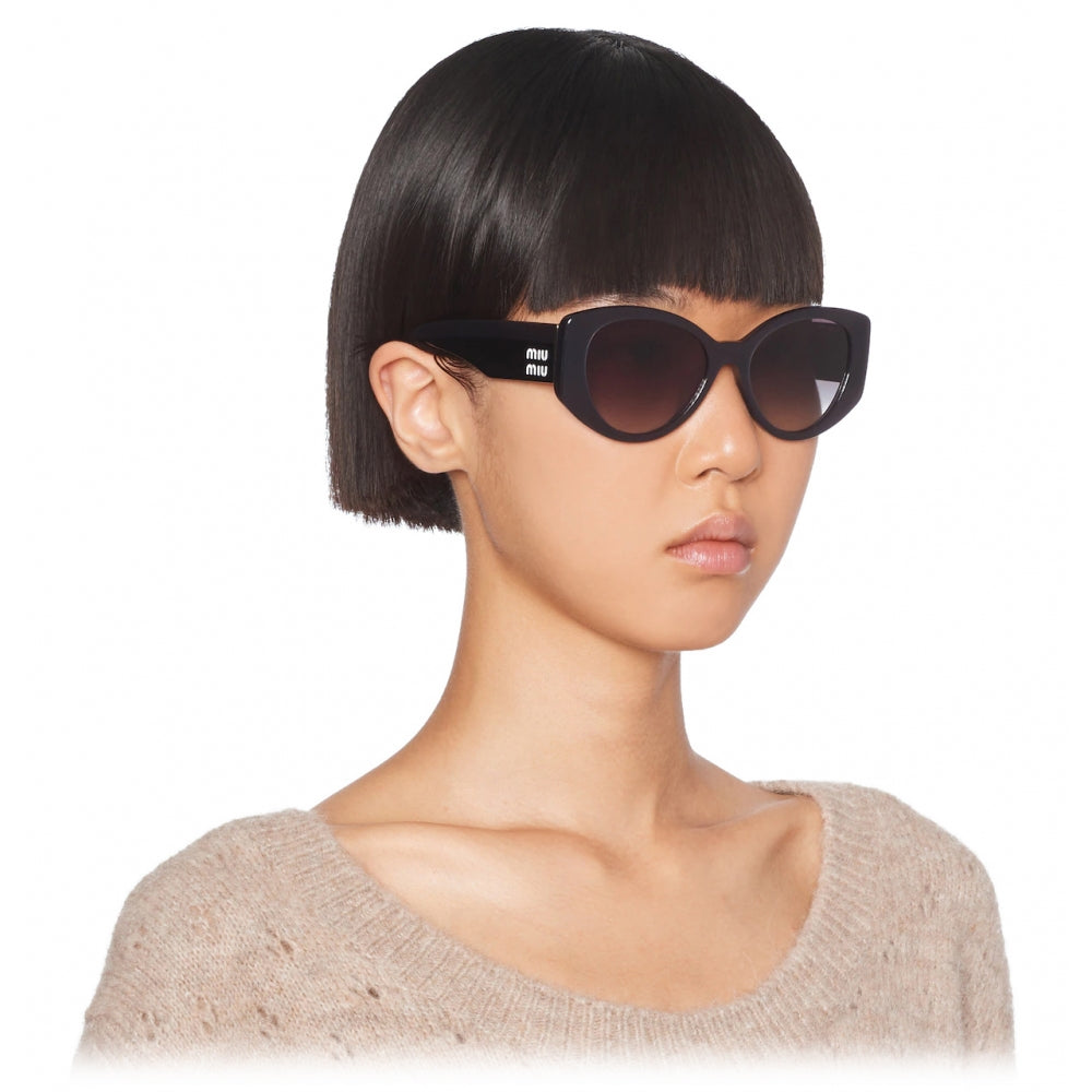 Miu Miu Women Cat-Eye Black / Grey Gradient Sunglasses