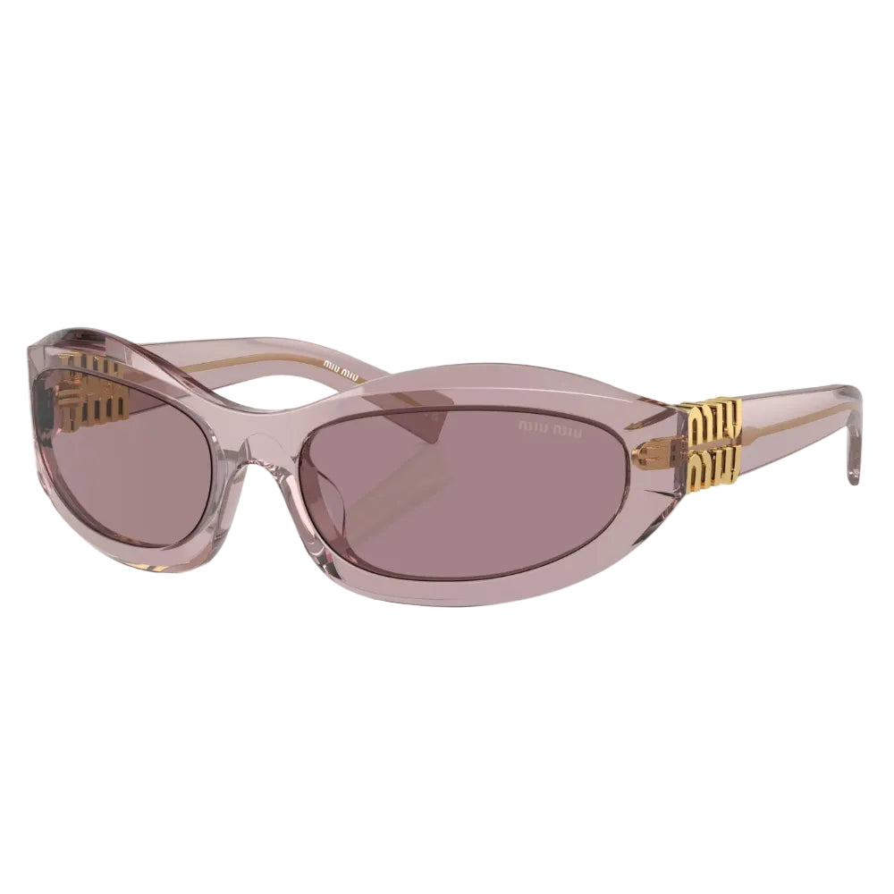 Miu Miu Women Transparent Mauve / Light Purple Brown Sunglasses