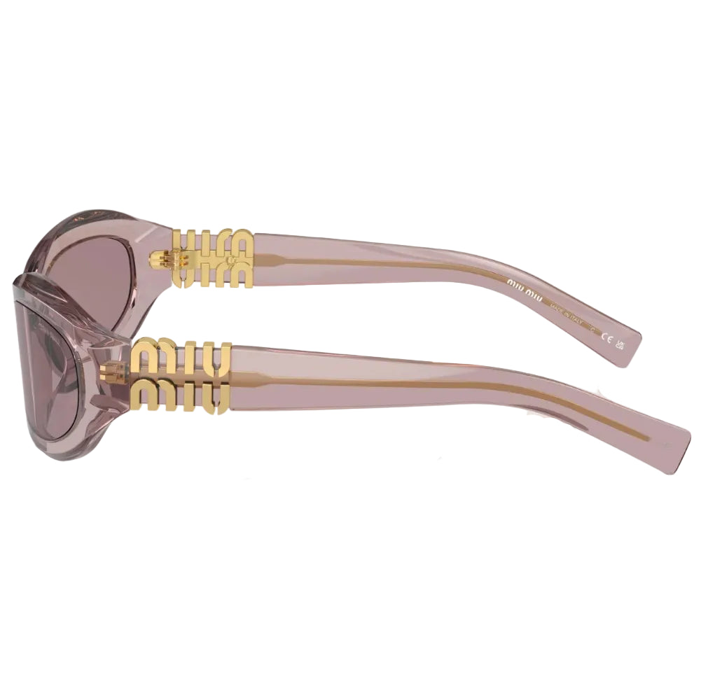 Miu Miu Women Transparent Mauve / Light Purple Brown Sunglasses