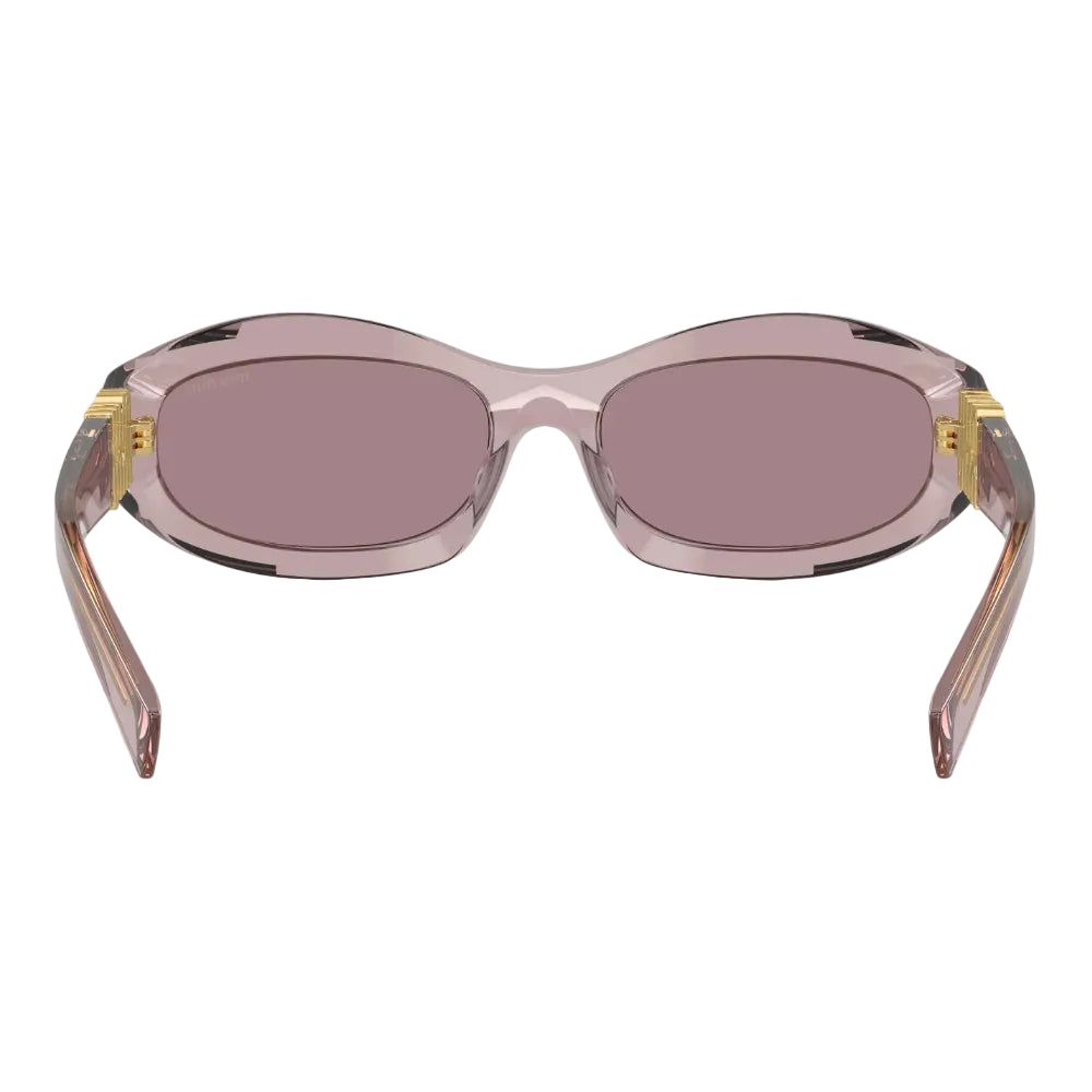 Miu Miu Women Transparent Mauve / Light Purple Brown Sunglasses