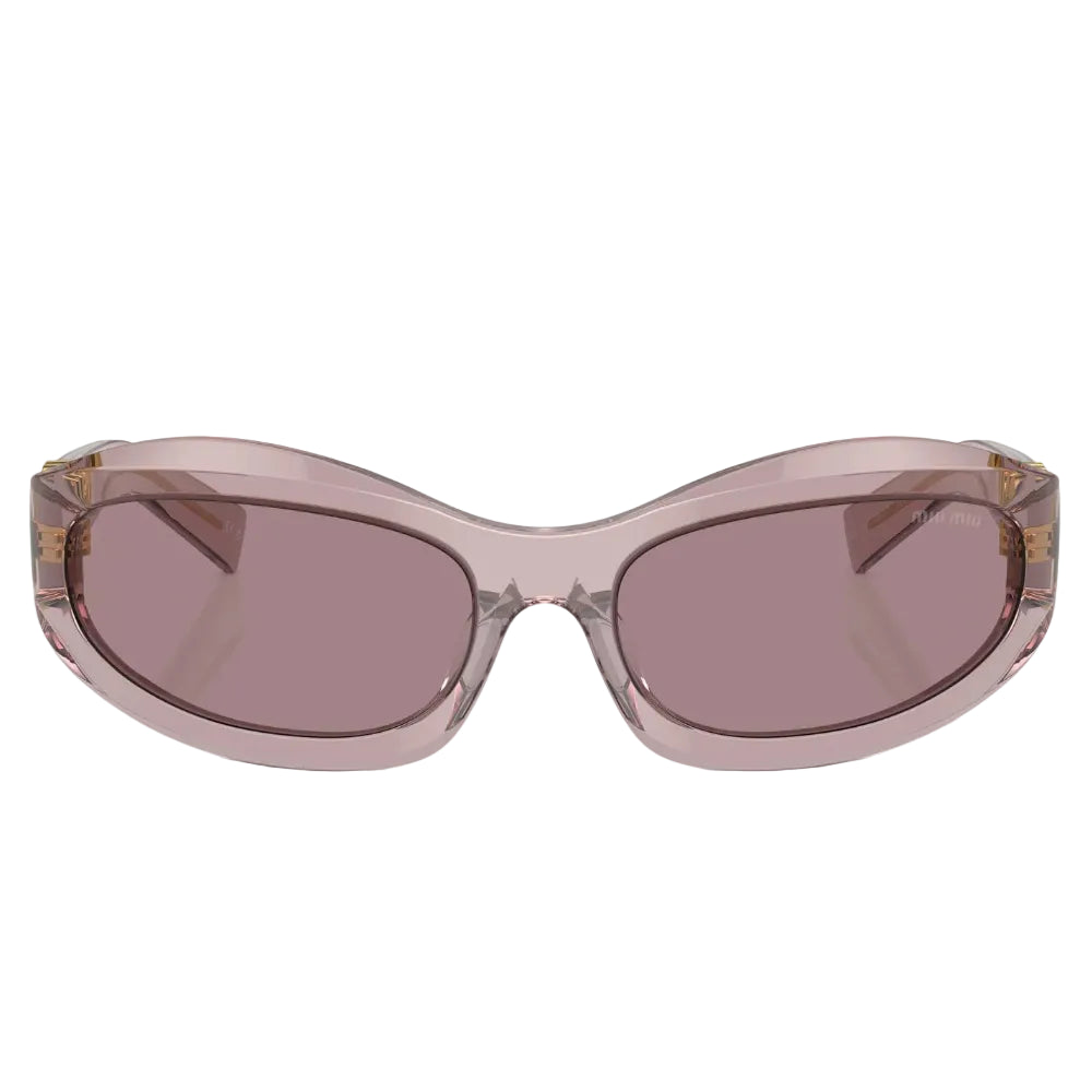 Miu Miu Women Transparent Mauve / Light Purple Brown Sunglasses