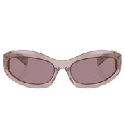 Miu Miu Women Transparent Mauve / Light Purple Brown Sunglasses