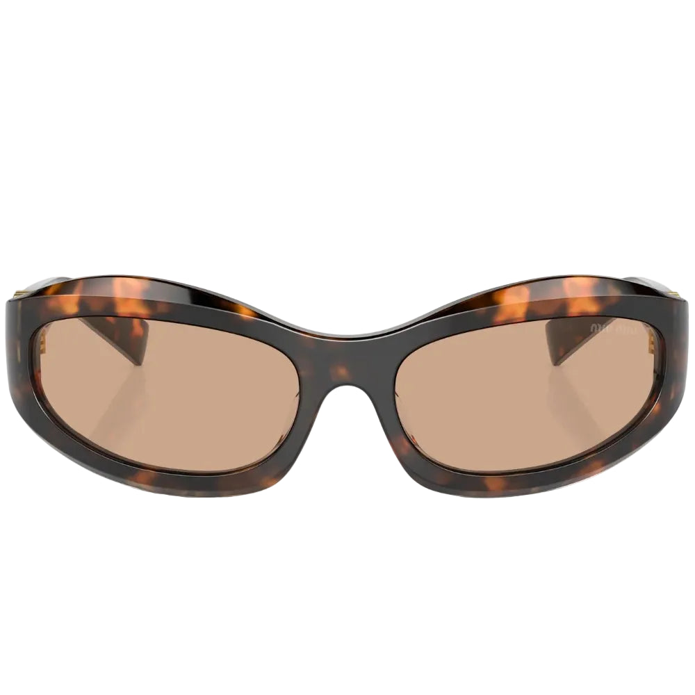 Miu Miu Women Havana / Brown Wraparound Sunglasses