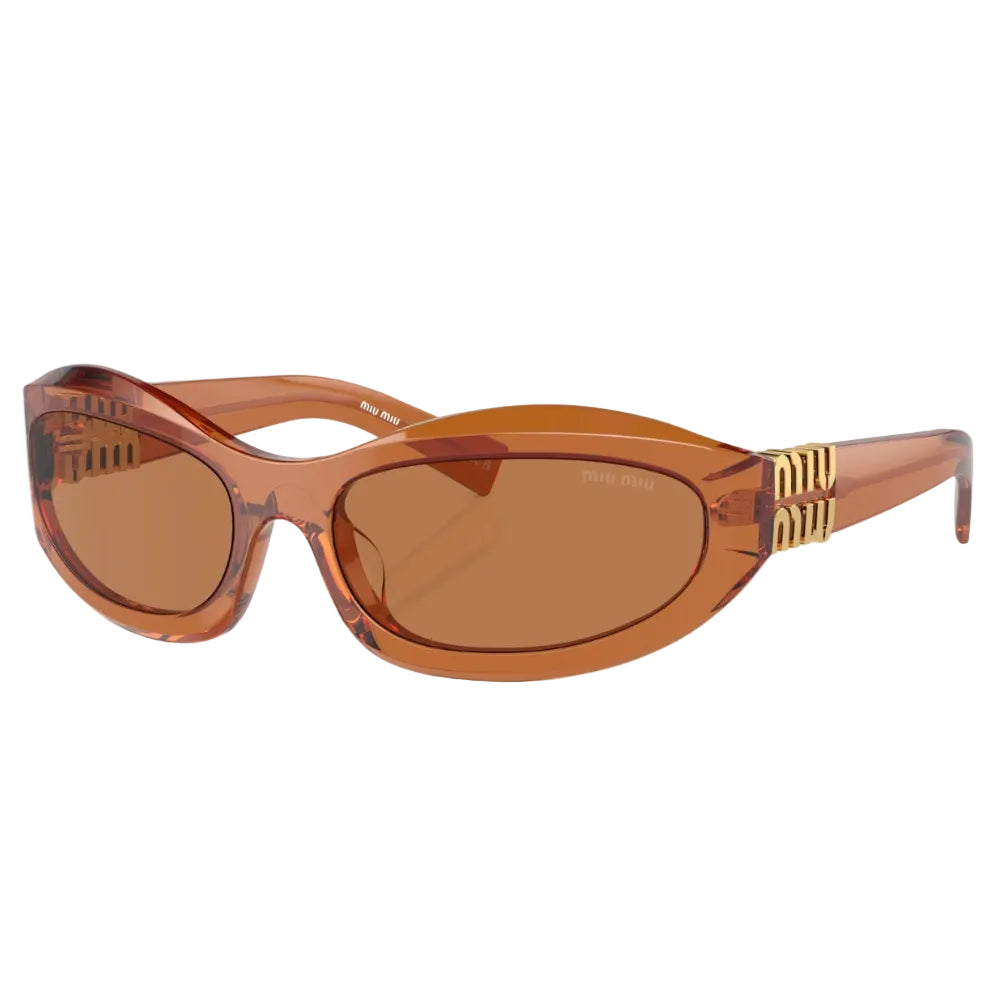 Miu Miu Women Transparent Caramel / Brown Sunglasses