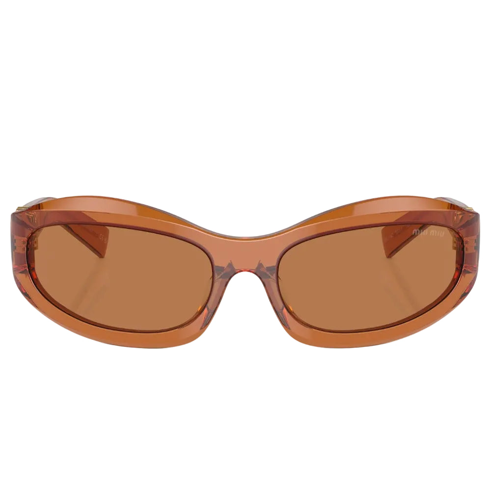 Miu Miu Women Transparent Caramel / Brown Sunglasses 