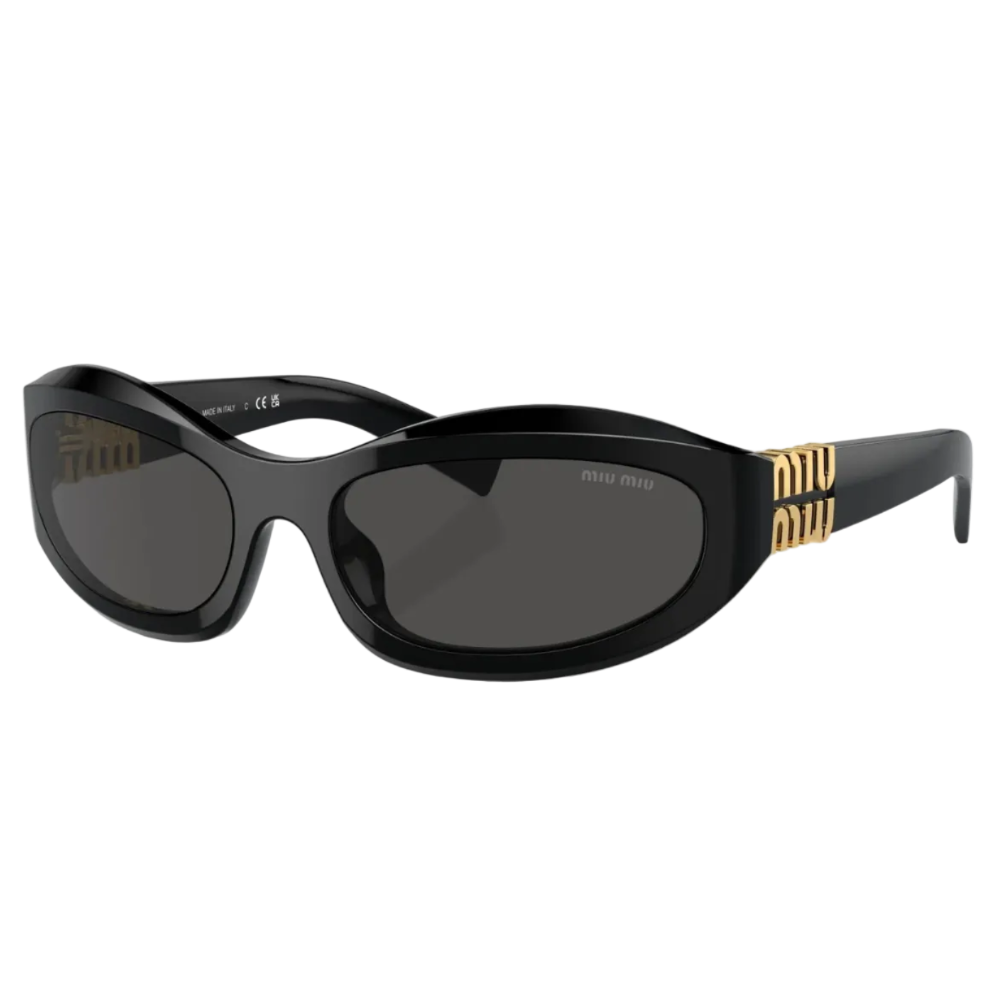 Miu Miu Women Wraparound Black / Grey Sunglasses