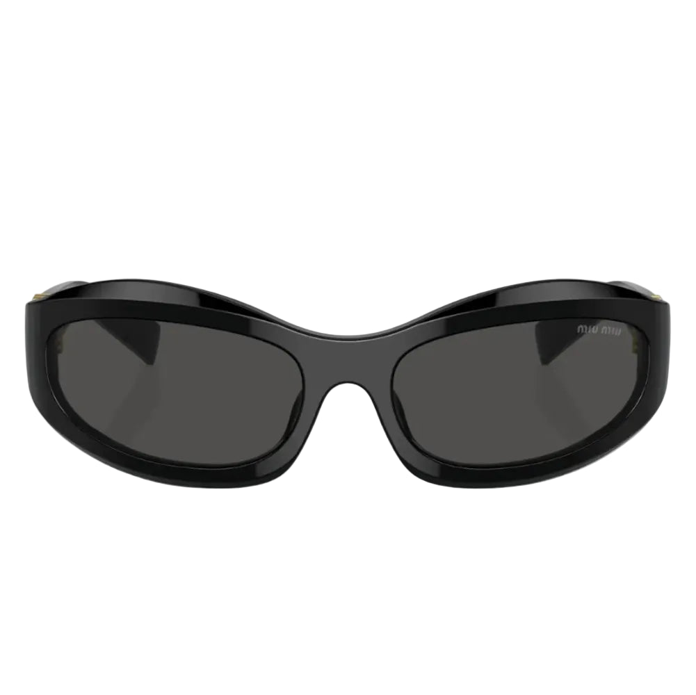Miu Miu Women Wraparound Black / Grey Sunglasses 